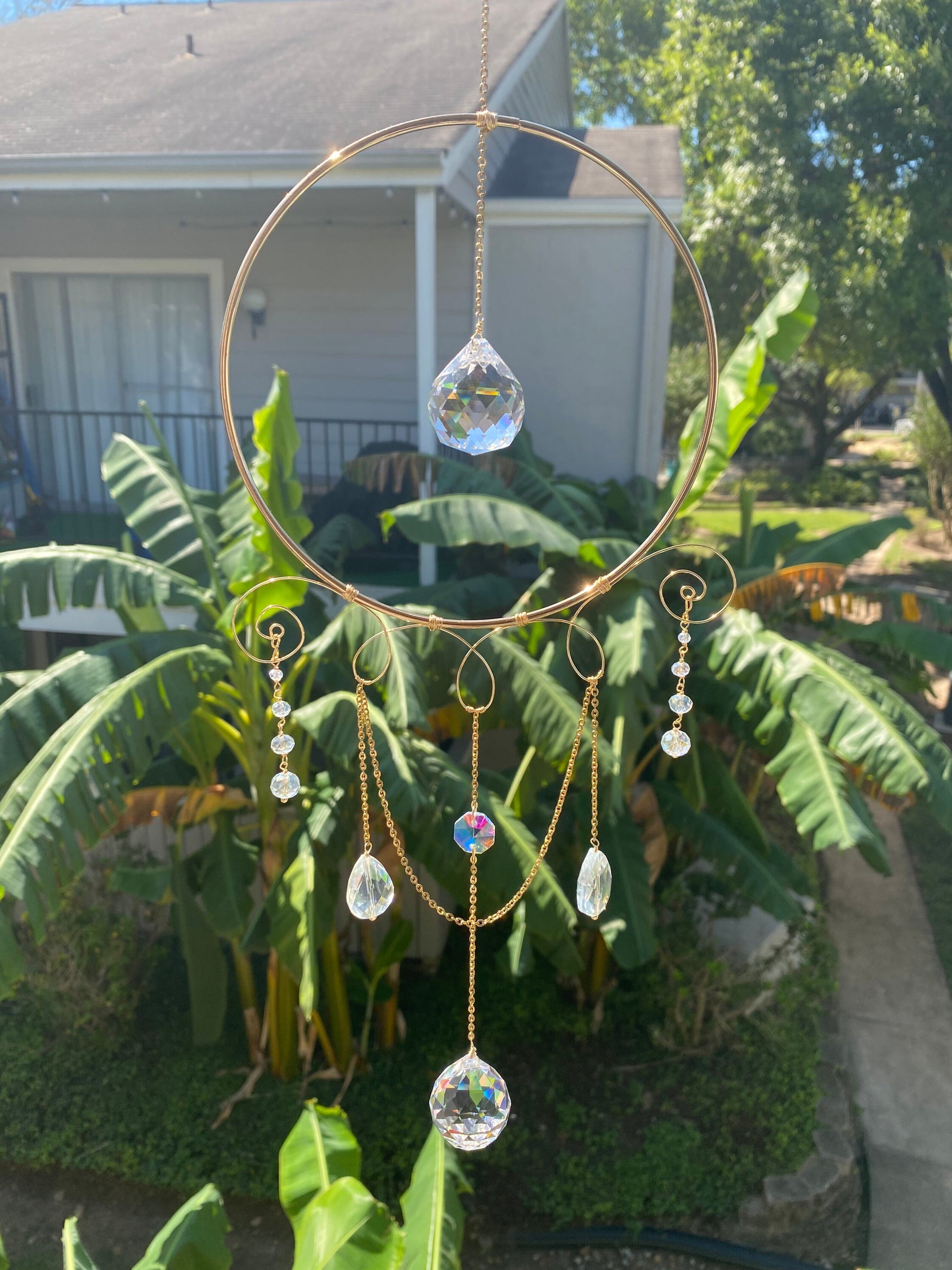 Sun catcher - crystal sun catcher - energy portal - meditation decor - prism sun catcher - hanging prism - rainbow maker - gift - mothers