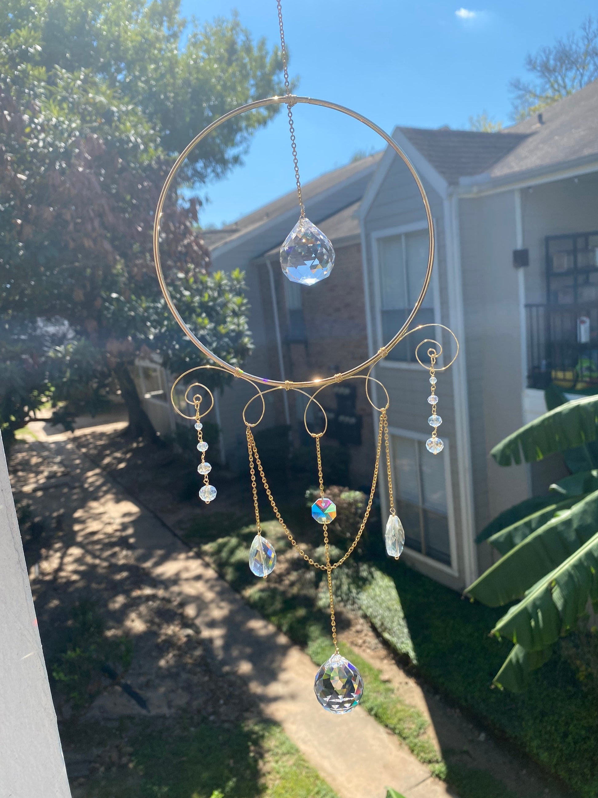 Sun catcher - crystal sun catcher - energy portal - meditation decor - prism sun catcher - hanging prism - rainbow maker - gift - mothers