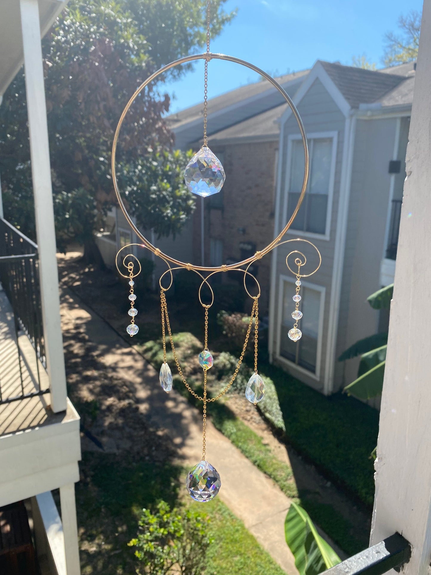 Sun catcher - crystal sun catcher - energy portal - meditation decor - prism sun catcher - hanging prism - rainbow maker - gift - mothers