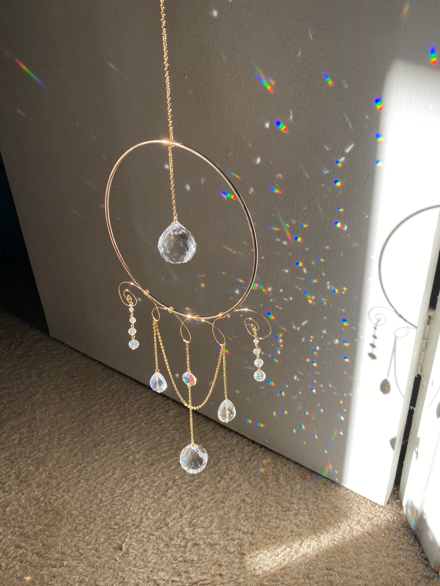 Sun catcher - crystal sun catcher - energy portal - meditation decor - prism sun catcher - hanging prism - rainbow maker - gift - mothers