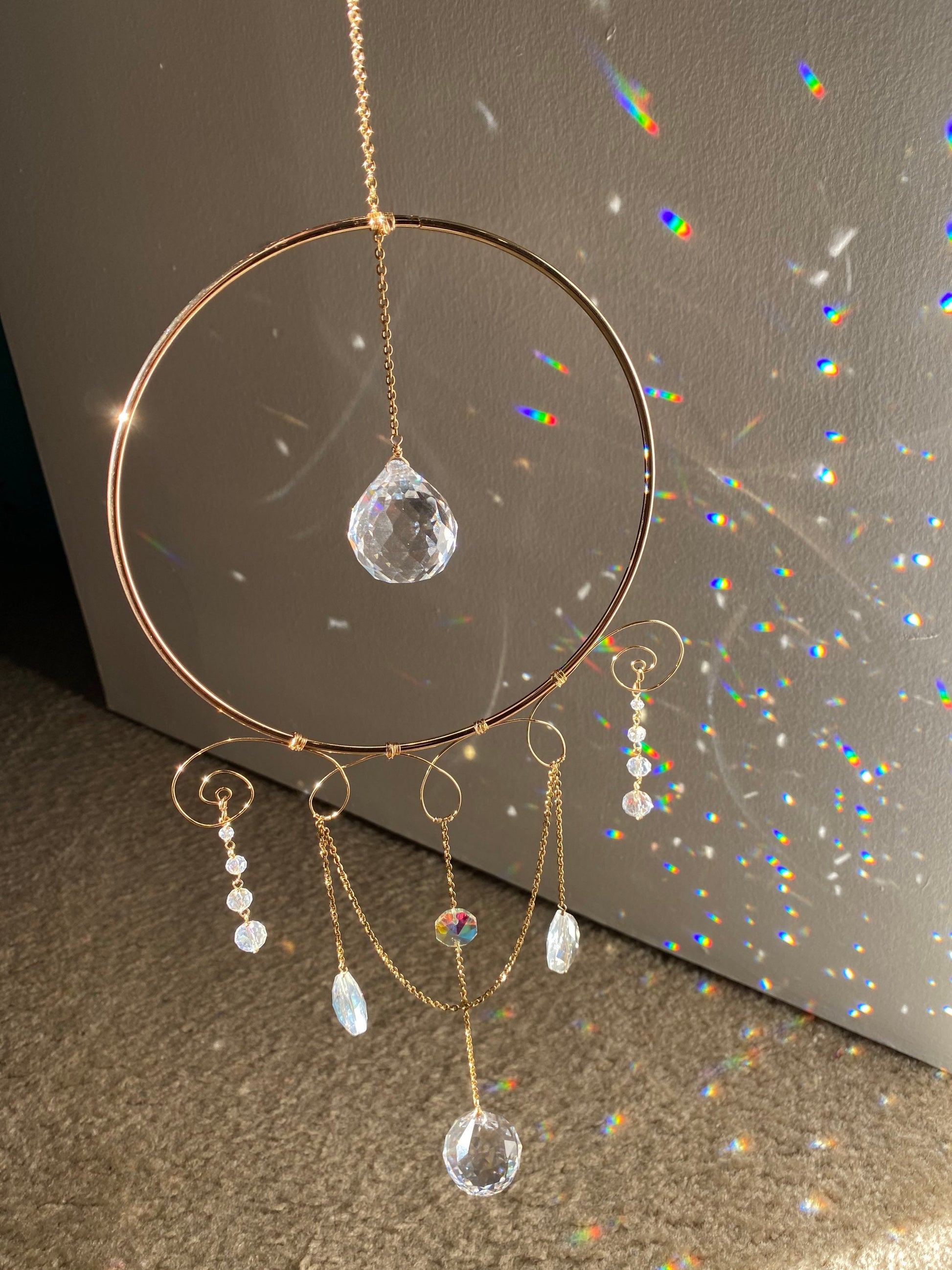 Sun catcher - crystal sun catcher - energy portal - meditation decor - prism sun catcher - hanging prism - rainbow maker - gift - mothers