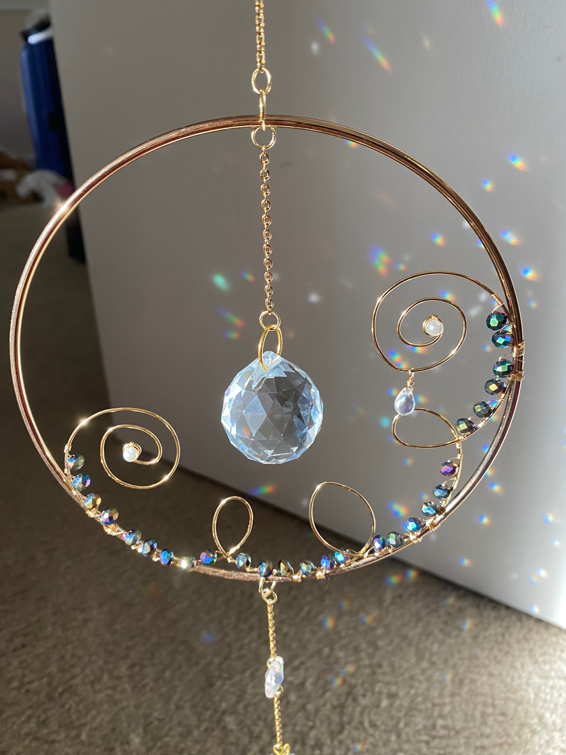 Sun catcher - suncatcher - gift - crystal - prism - rainbow maker - christmas - hanging portal - home decor - hanging prism - hanging crysta