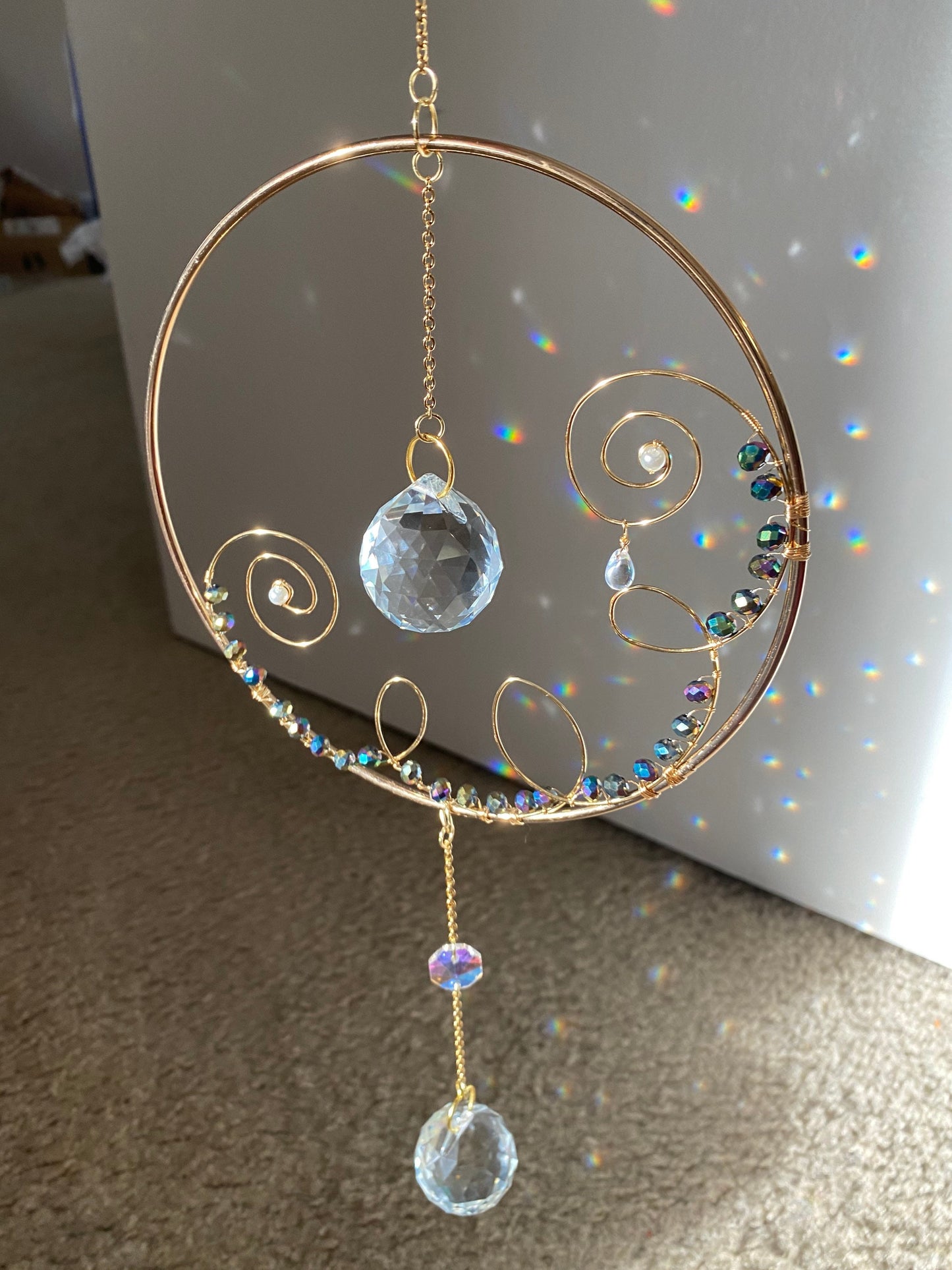 Sun catcher - suncatcher - gift - crystal - prism - rainbow maker - christmas - hanging portal - home decor - hanging prism - hanging crysta