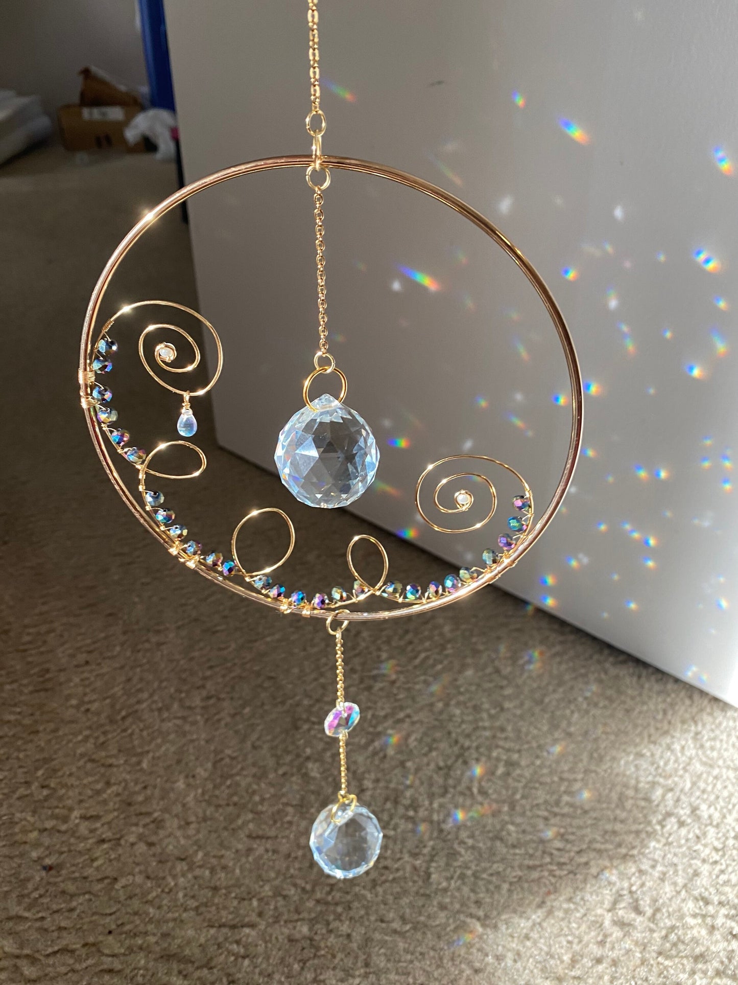 Sun catcher - suncatcher - gift - crystal - prism - rainbow maker - christmas - hanging portal - home decor - hanging prism - hanging crysta