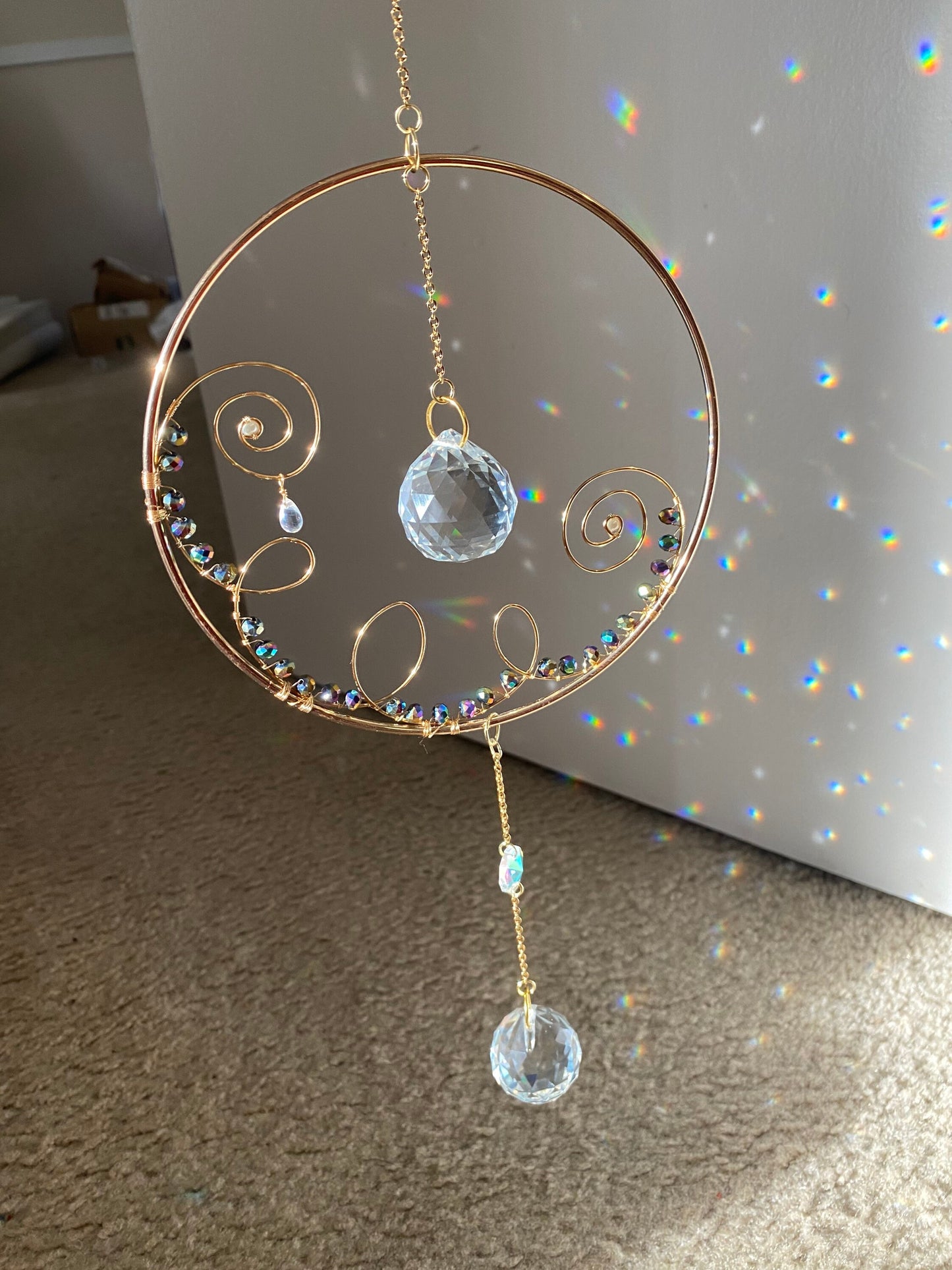 Sun catcher - suncatcher - gift - crystal - prism - rainbow maker - christmas - hanging portal - home decor - hanging prism - hanging crysta