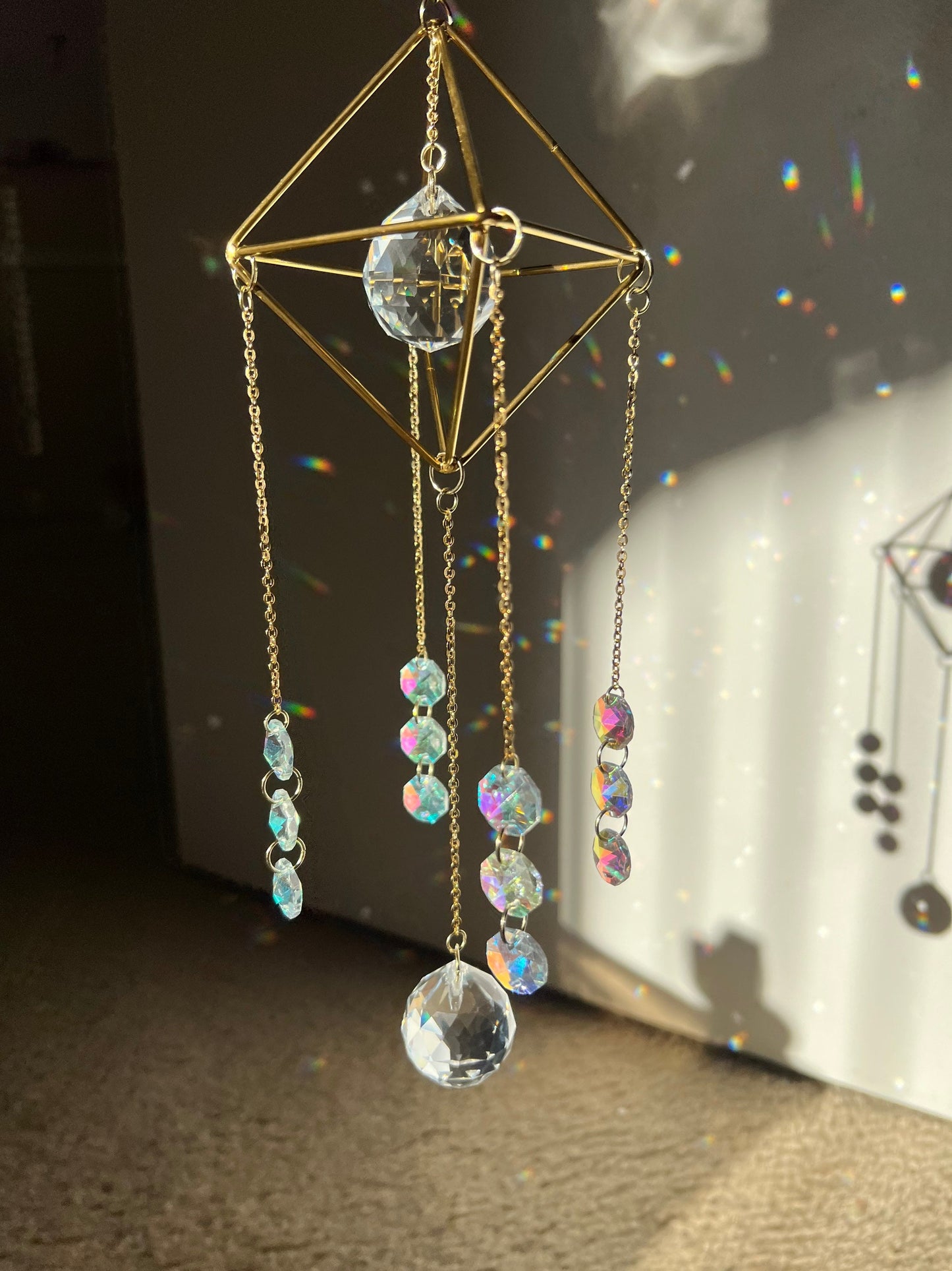 Sun catcher, suncatcher, light catcher, crystal decor, handmade decor, rainbow maker, prism, for windows, dreamcatcher, gift