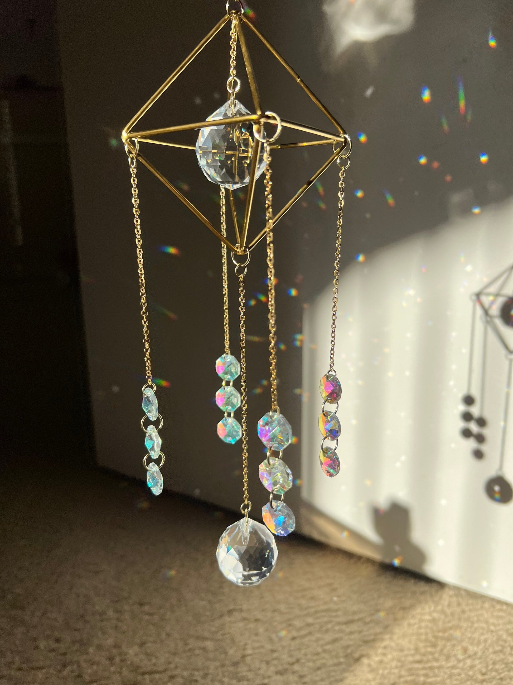 Sun catcher, suncatcher, light catcher, crystal decor, handmade decor, rainbow maker, prism, for windows, dreamcatcher, gift