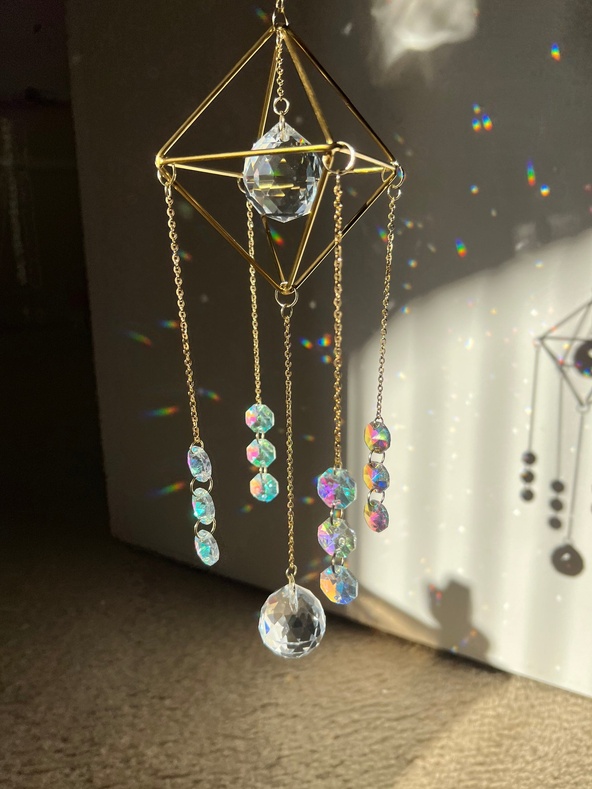 Sun catcher, suncatcher, light catcher, crystal decor, handmade decor, rainbow maker, prism, for windows, dreamcatcher, gift