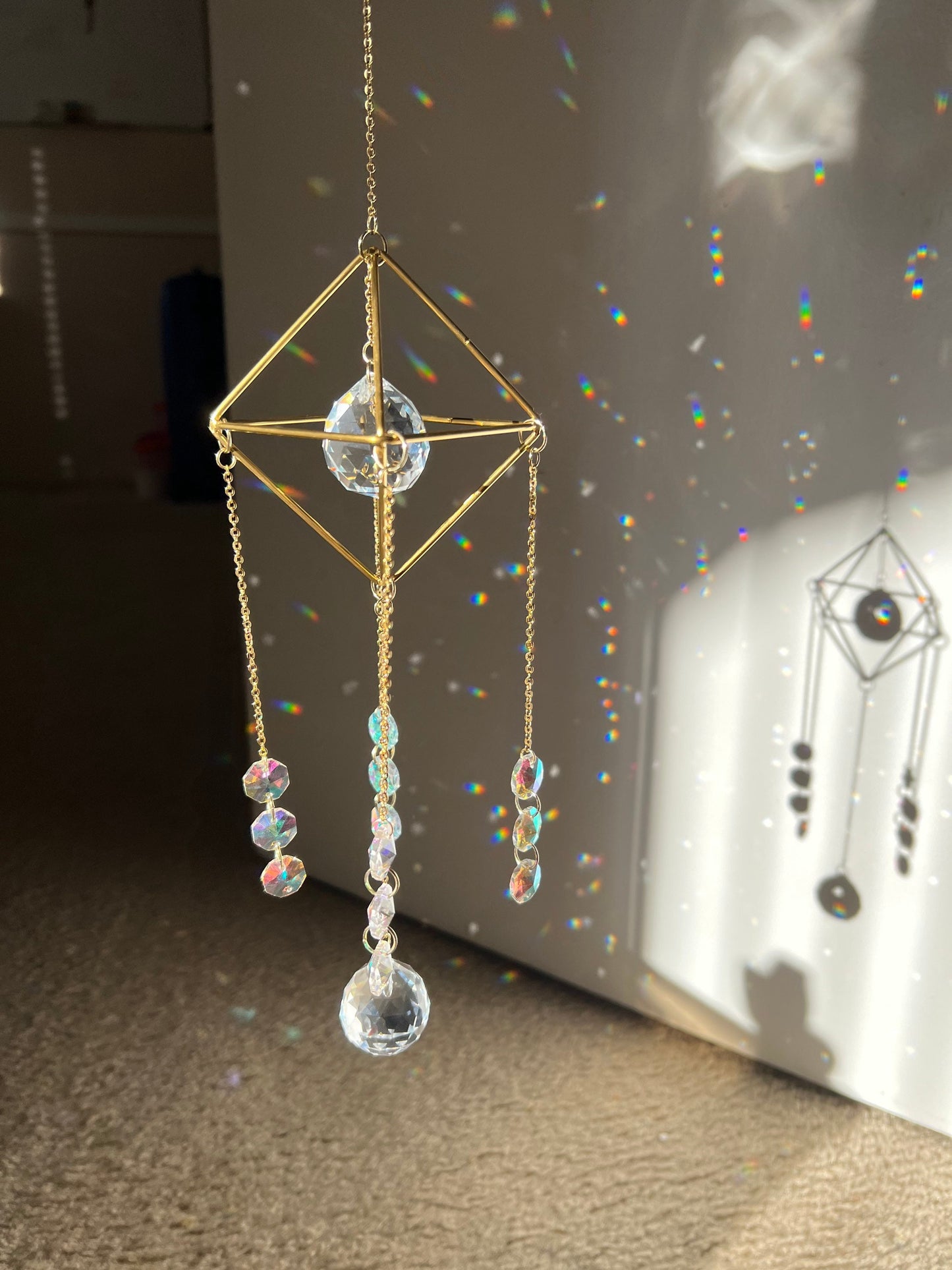 Sun catcher, suncatcher, light catcher, crystal decor, handmade decor, rainbow maker, prism, for windows, dreamcatcher, gift