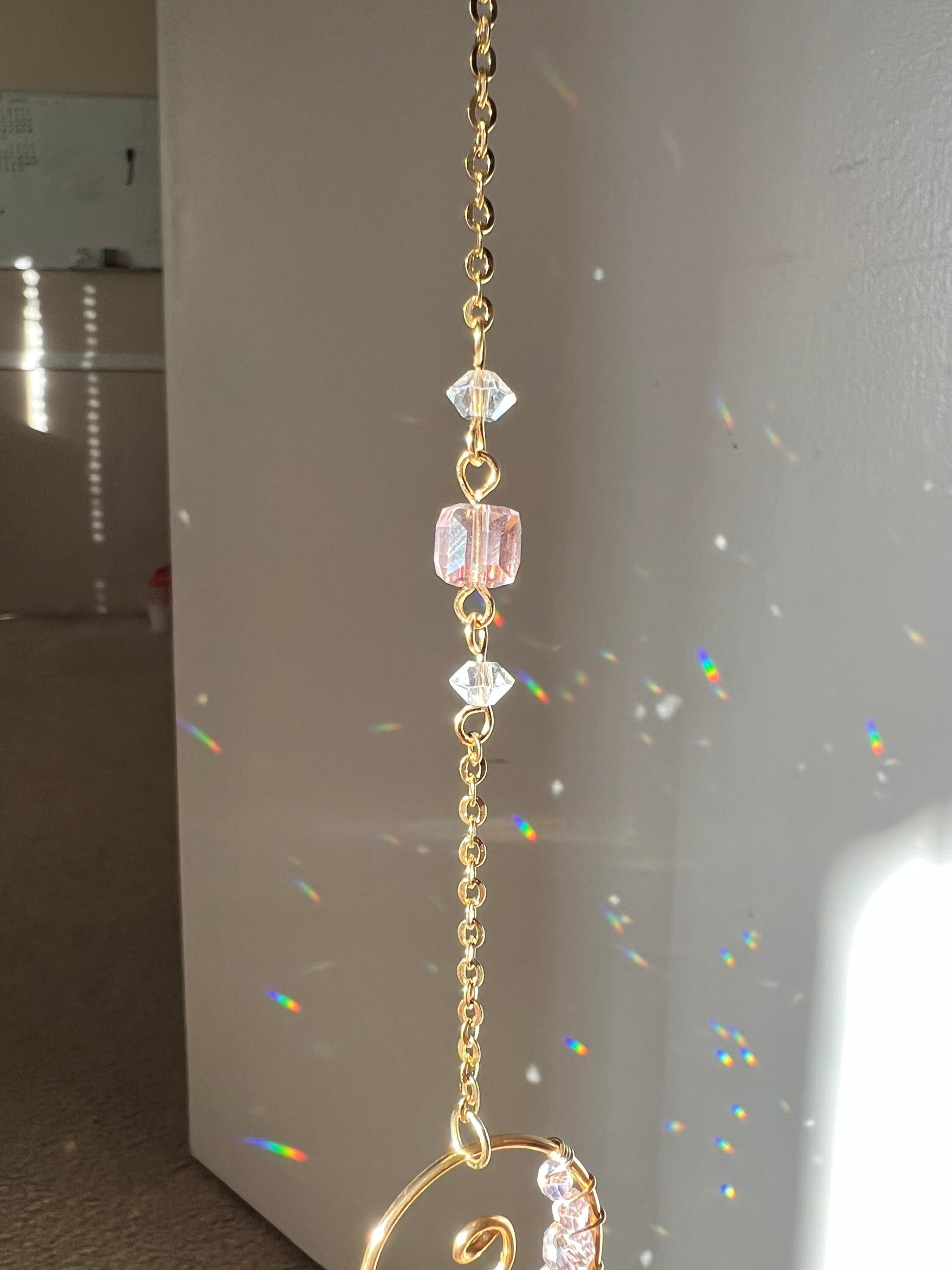 Sun catcher, suncatcher, light catcher, crystal decor, handmade, rainbow maker, prism, for windows, boho, gift, heart shape, feng shui