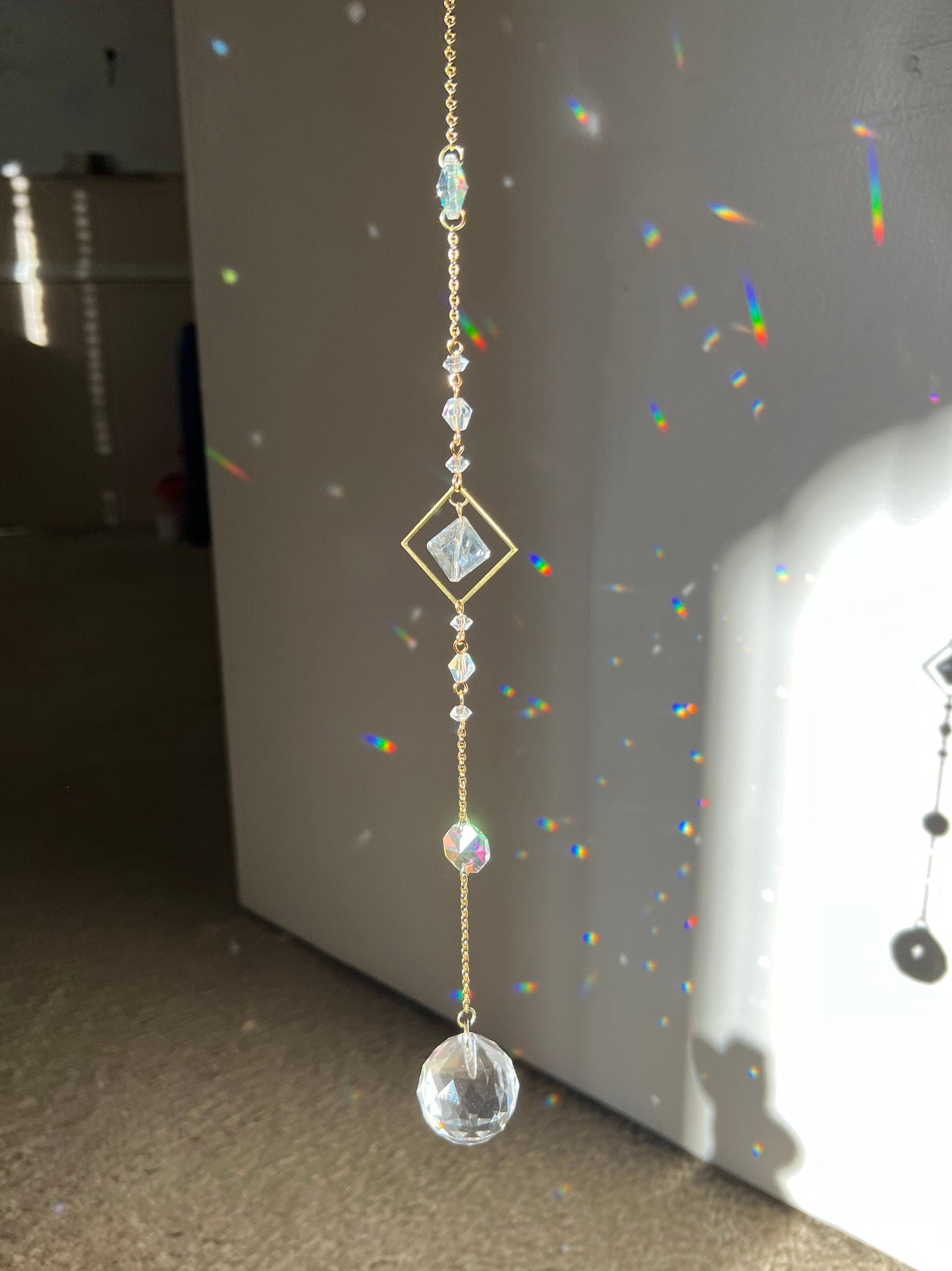 Sun catcher, suncatcher, light catcher, crystal suncatcher hanging, rainbow maker, prism, dreamcatcher, windchime, feng shui decor, gift