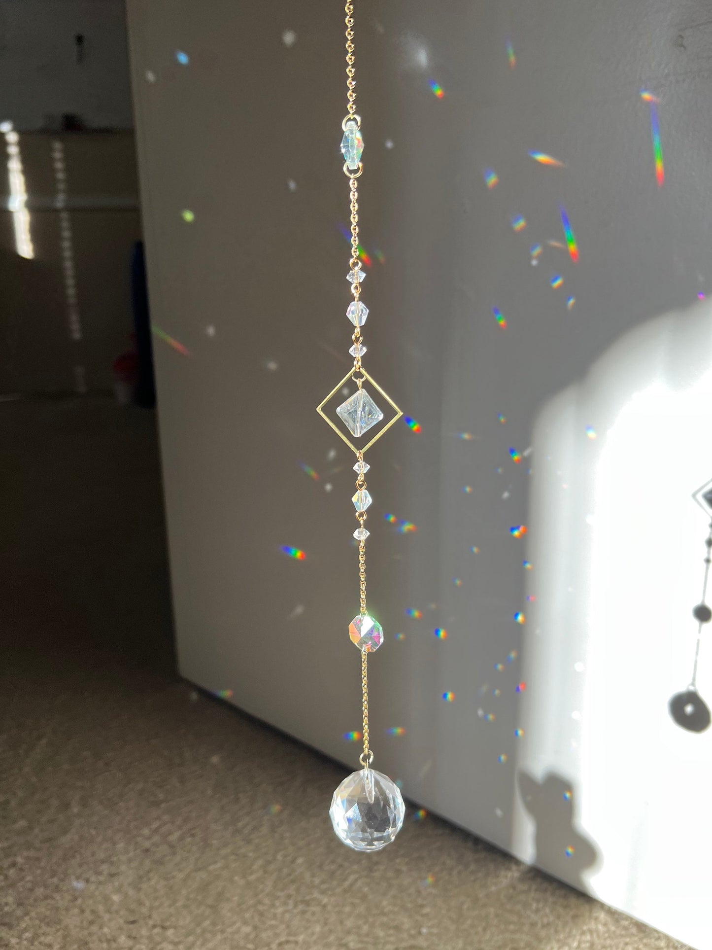 Sun catcher, suncatcher, light catcher, crystal suncatcher hanging, rainbow maker, prism, dreamcatcher, windchime, feng shui decor, gift