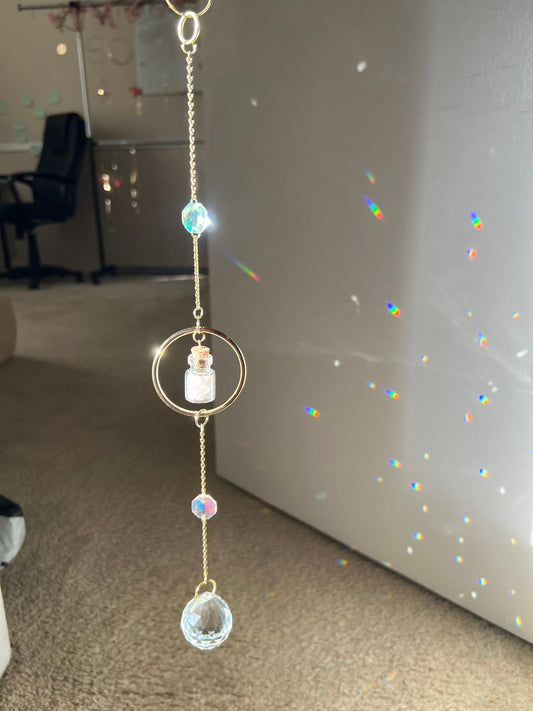 Sun catcher crystal, rainbow maker, prism crystal, light catcher, window hanging crystal, housewarming unique gift, windchime, dreamcatcher