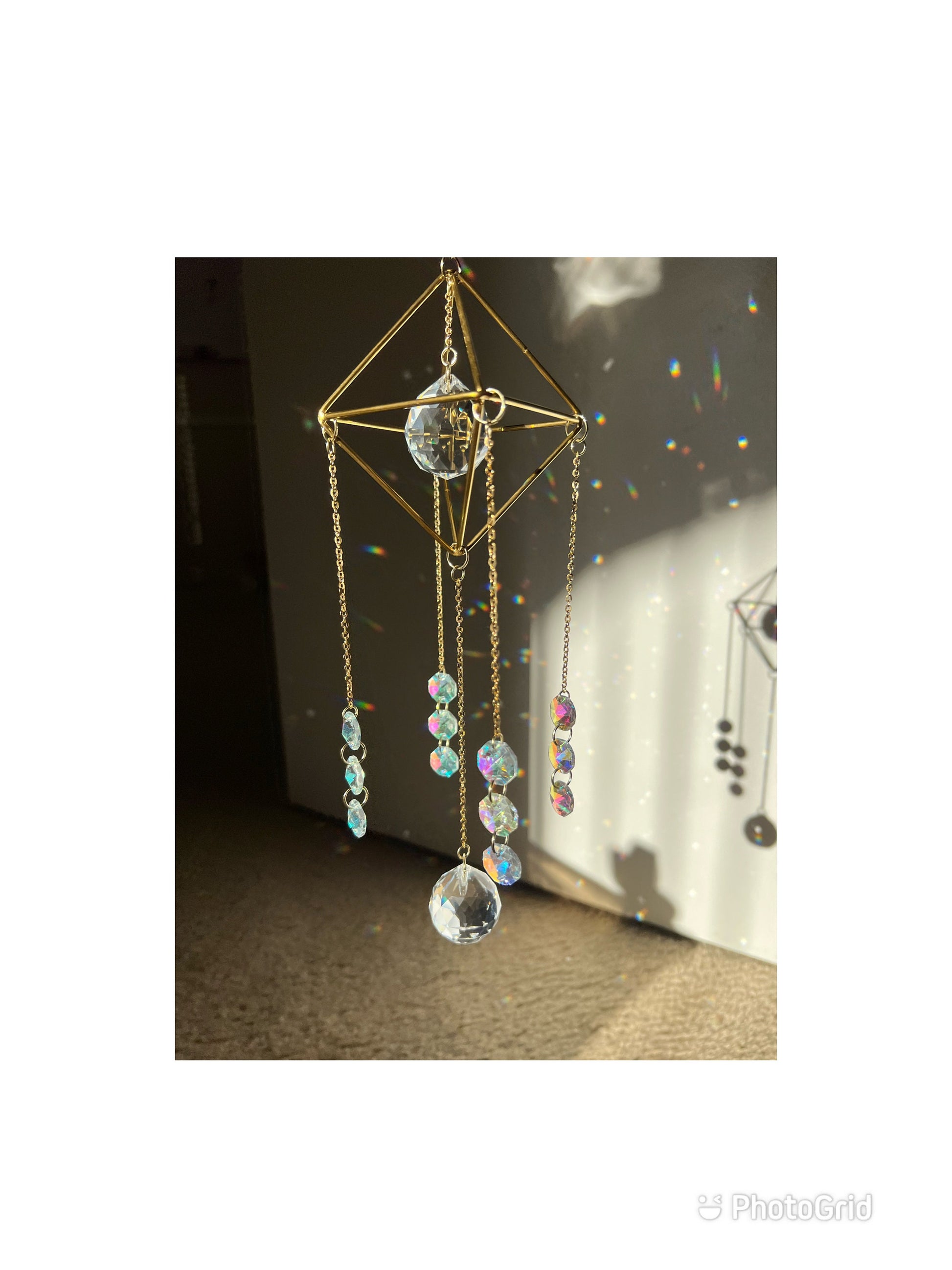 Sun catcher, suncatcher, light catcher, crystal decor, handmade decor, rainbow maker, prism, for windows, dreamcatcher, gift