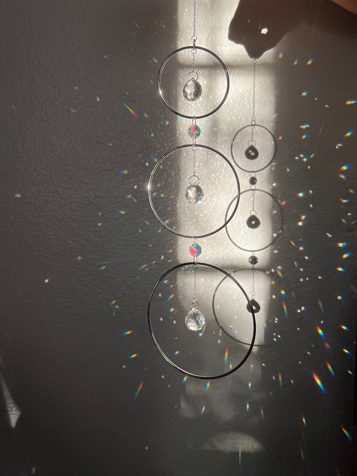 Sun catcher, suncatcher, crystal sun catcher, rainbow crystal, dream catcher, birthday gift, for her, silver decor, prism, fairycore decor