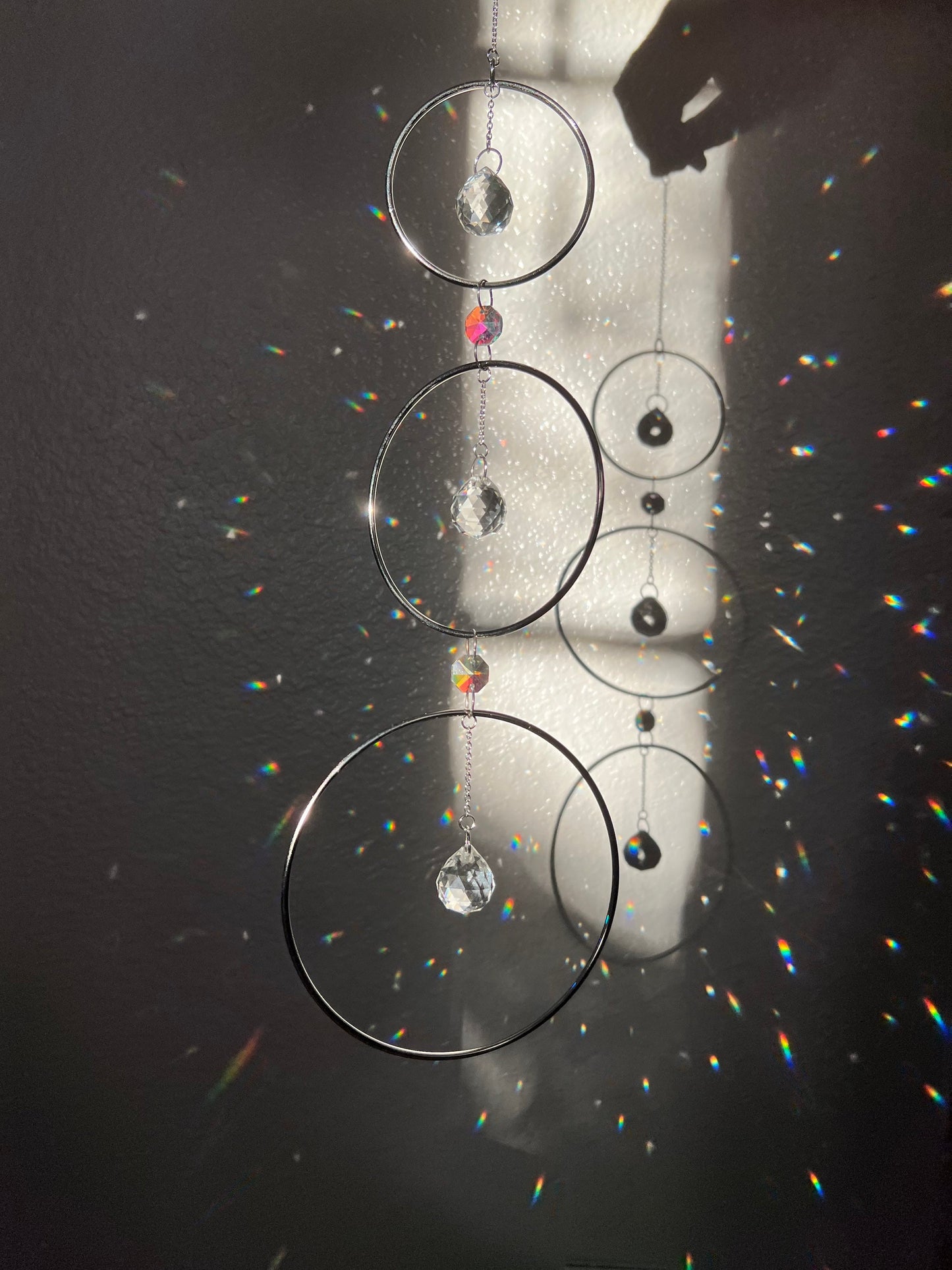 Sun catcher, suncatcher, crystal sun catcher, rainbow crystal, dream catcher, birthday gift, for her, silver decor, prism, fairycore decor