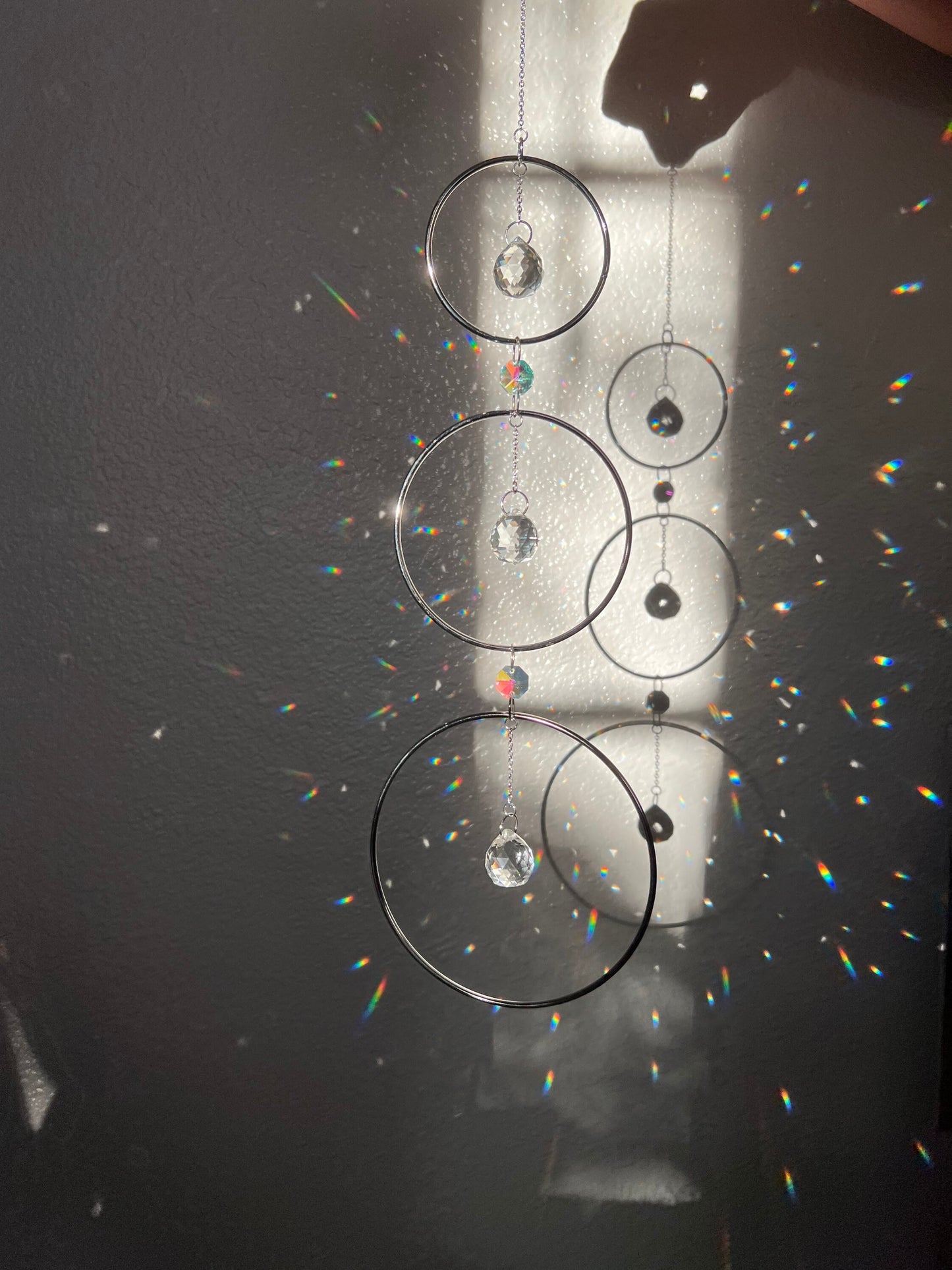 Sun catcher, suncatcher, crystal sun catcher, rainbow crystal, dream catcher, birthday gift, for her, silver decor, prism, fairycore decor