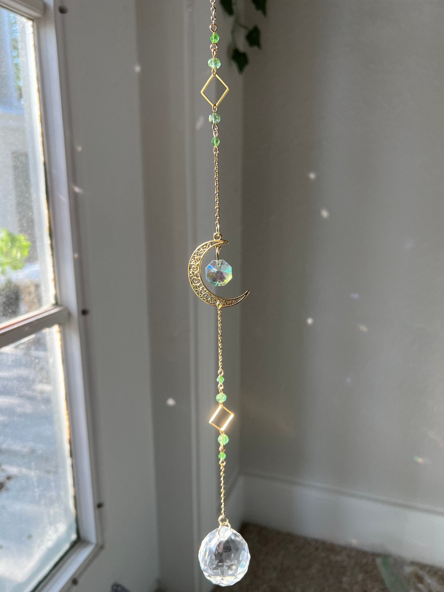 Suncatcher, suncatchers, moon sun catcher, home decor, holiday gift, light catcher, handmade gift, dreamcatcher, window decor, birthday