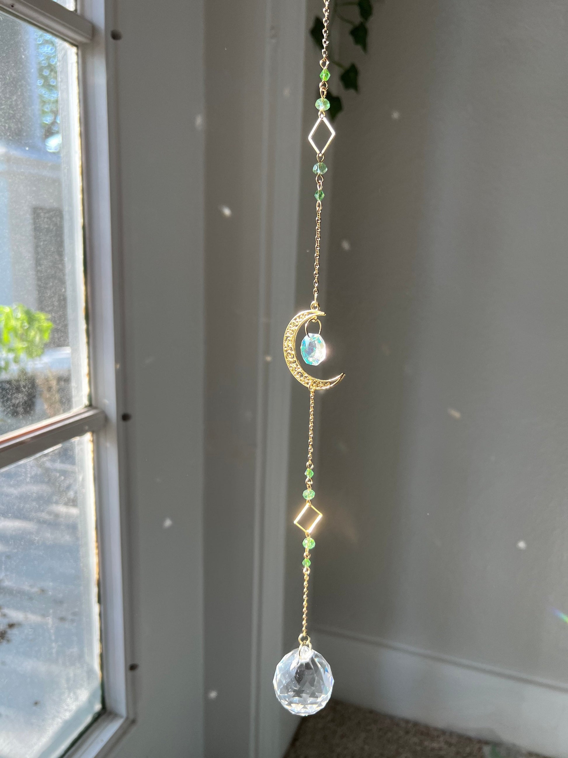 Suncatcher, suncatchers, moon sun catcher, home decor, holiday gift, light catcher, handmade gift, dreamcatcher, window decor, birthday