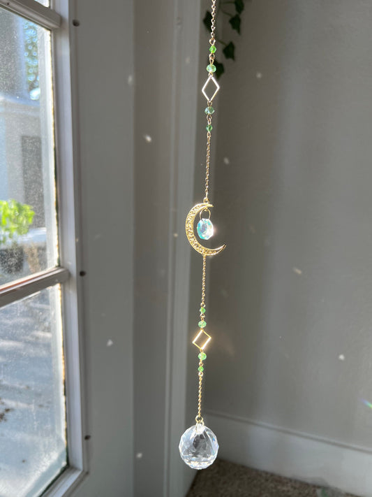 Suncatcher, suncatchers, moon sun catcher, home decor, holiday gift, light catcher, handmade gift, dreamcatcher, window decor, birthday