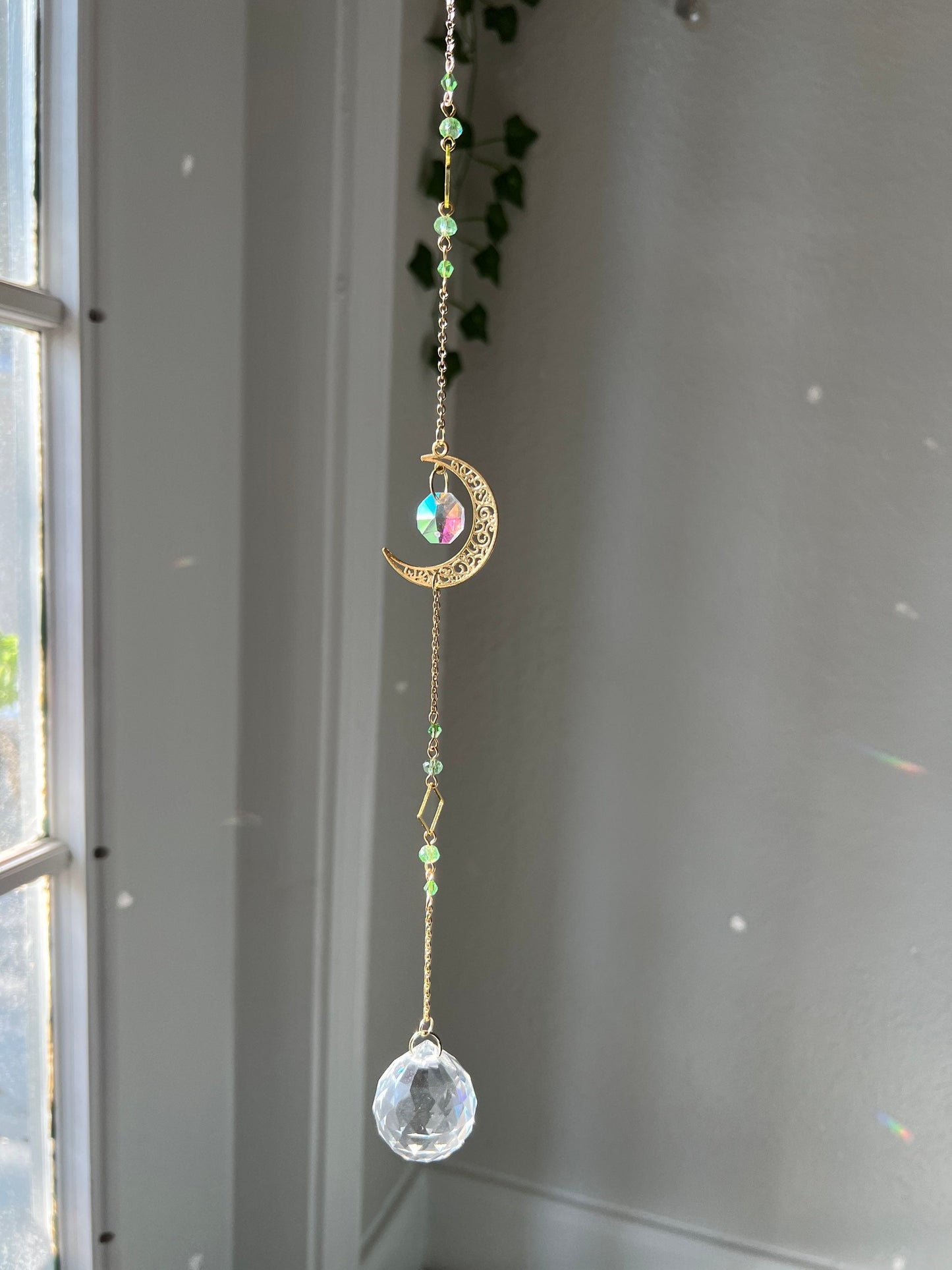 Suncatcher, suncatchers, moon sun catcher, home decor, holiday gift, light catcher, handmade gift, dreamcatcher, window decor, birthday