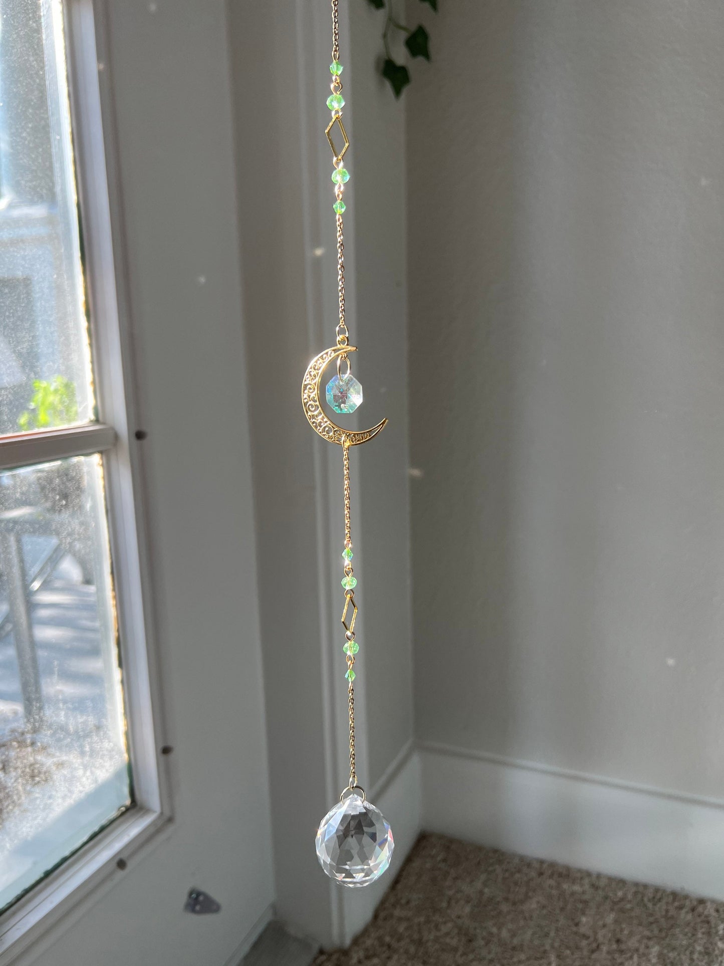 Suncatcher, suncatchers, moon sun catcher, home decor, holiday gift, light catcher, handmade gift, dreamcatcher, window decor, birthday