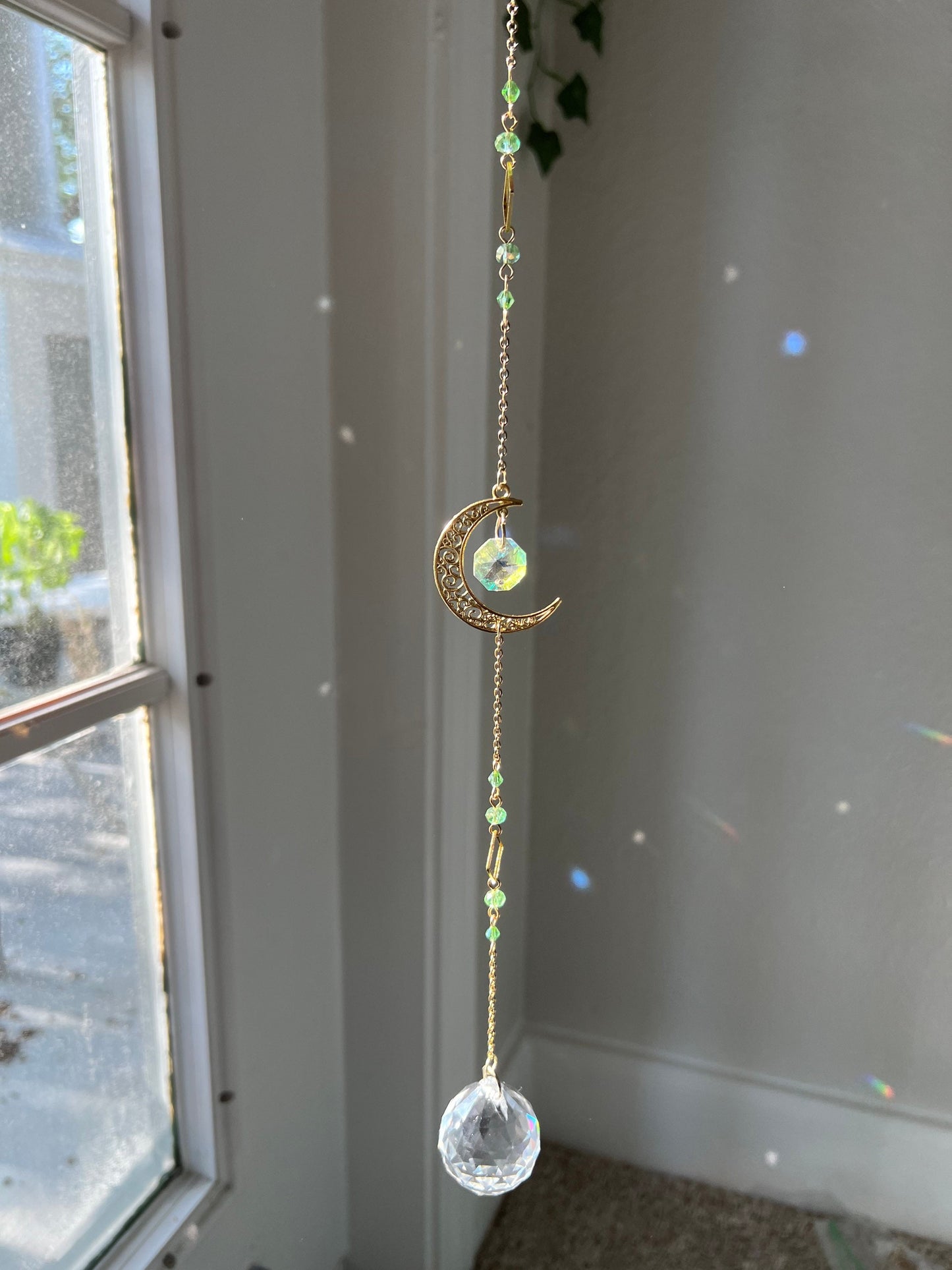 Suncatcher, suncatchers, moon sun catcher, home decor, holiday gift, light catcher, handmade gift, dreamcatcher, window decor, birthday