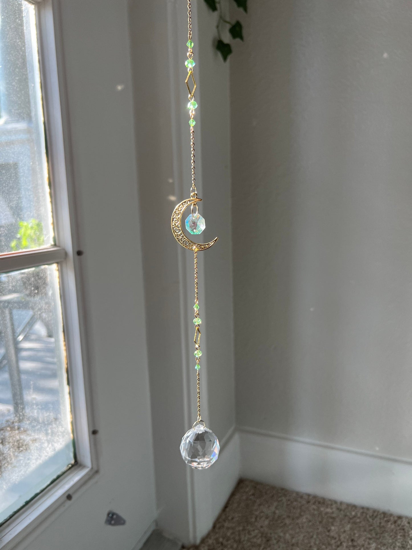 Suncatcher, suncatchers, moon sun catcher, home decor, holiday gift, light catcher, handmade gift, dreamcatcher, window decor, birthday