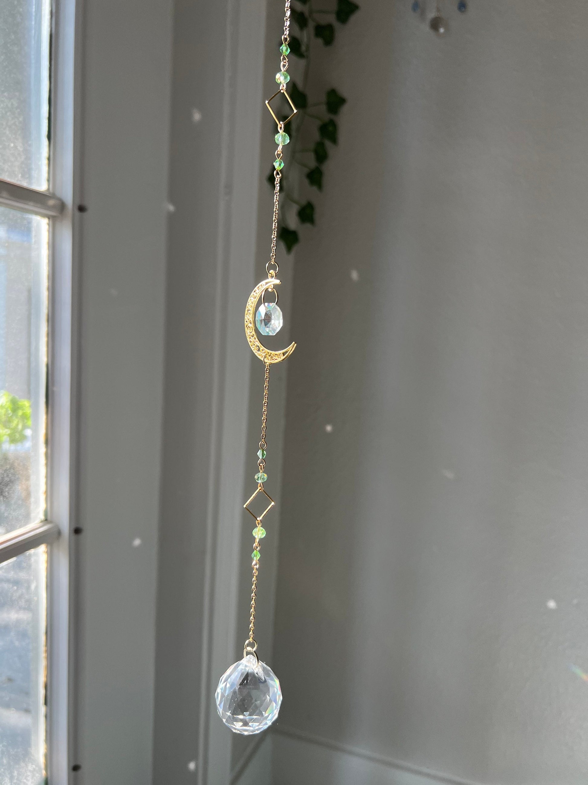 Suncatcher, suncatchers, moon sun catcher, home decor, holiday gift, light catcher, handmade gift, dreamcatcher, window decor, birthday