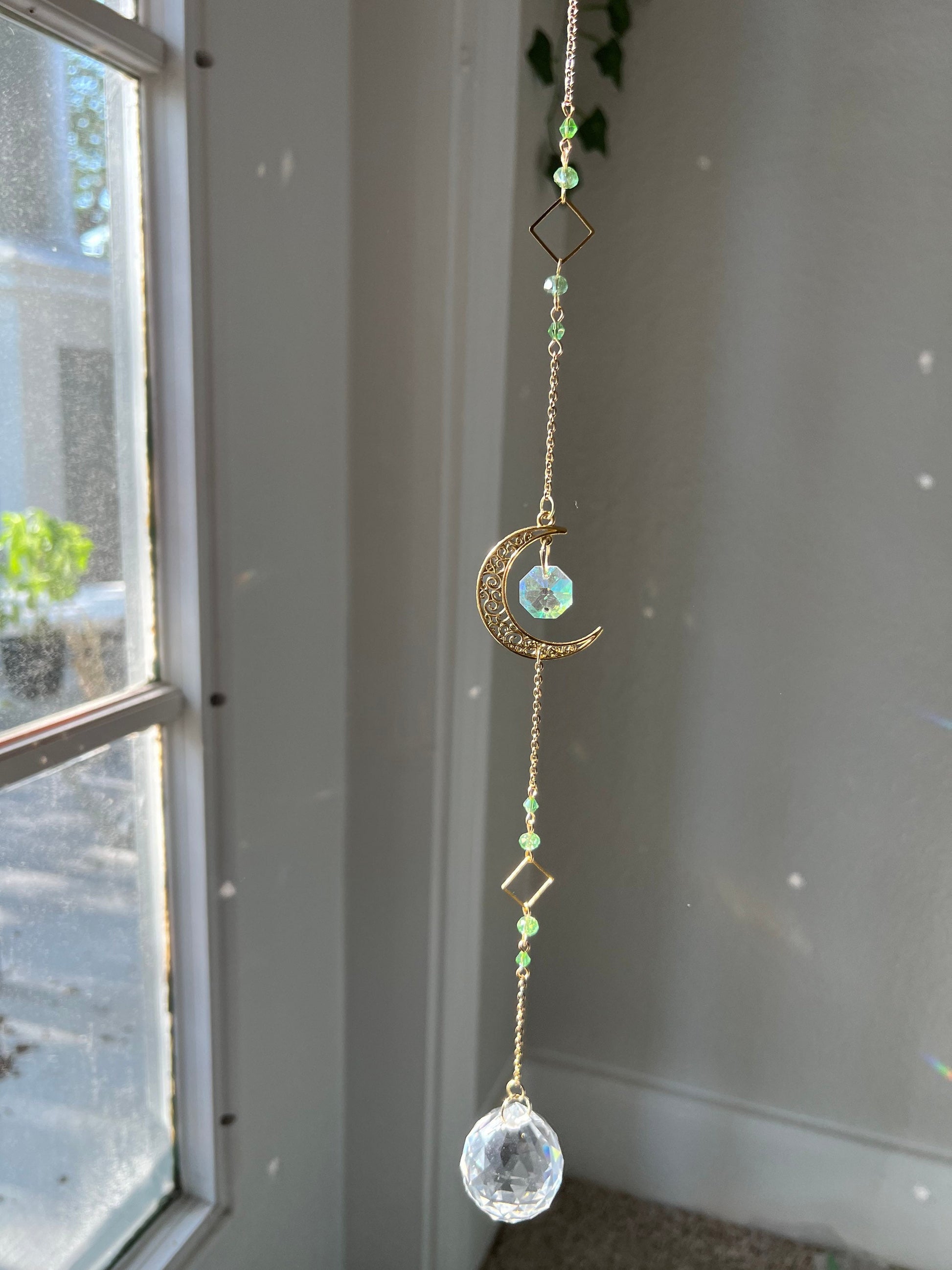 Suncatcher, suncatchers, moon sun catcher, home decor, holiday gift, light catcher, handmade gift, dreamcatcher, window decor, birthday