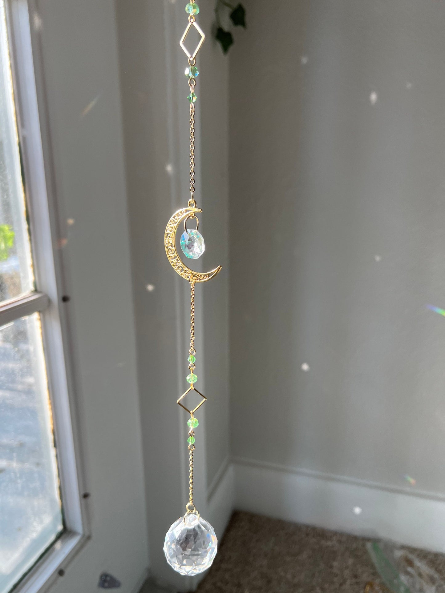 Suncatcher, suncatchers, moon sun catcher, home decor, holiday gift, light catcher, handmade gift, dreamcatcher, window decor, birthday