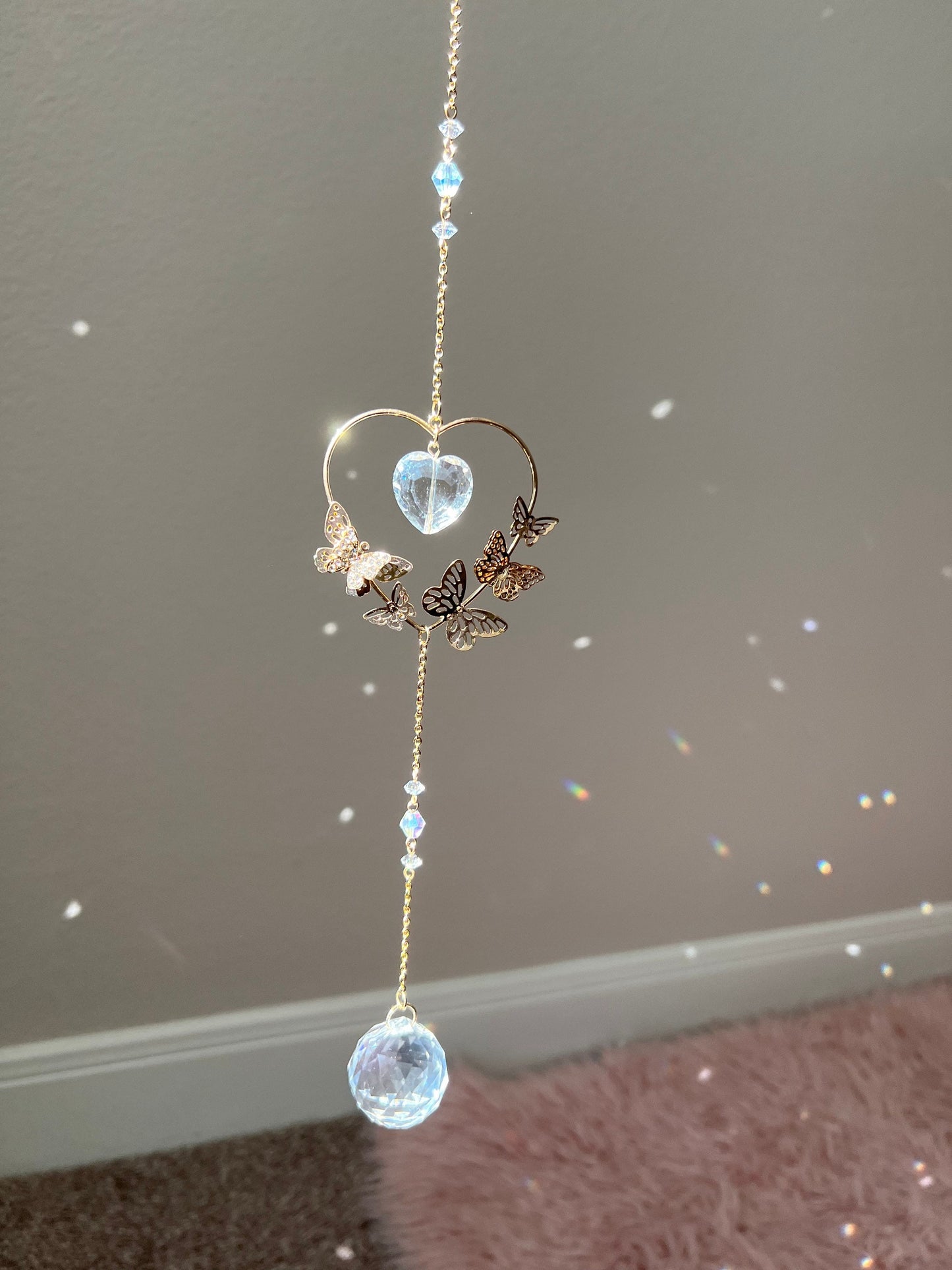 Suncatcher, sun catcher, crystal, window crystal, hanging crystal, light catcher, wind chime, rainbow maker, gift, dreamcatcher