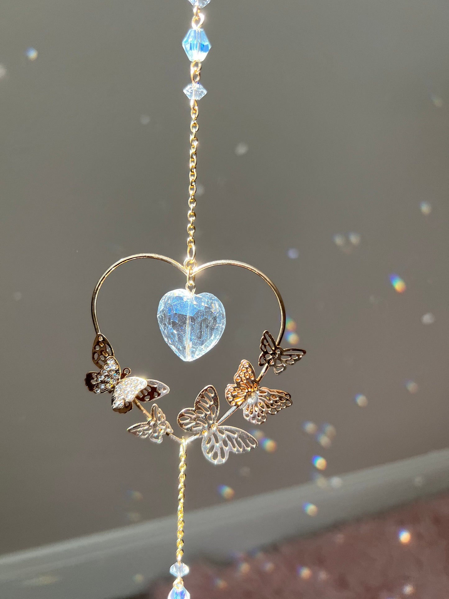 Suncatcher, sun catcher, crystal, window crystal, hanging crystal, light catcher, wind chime, rainbow maker, gift, dreamcatcher