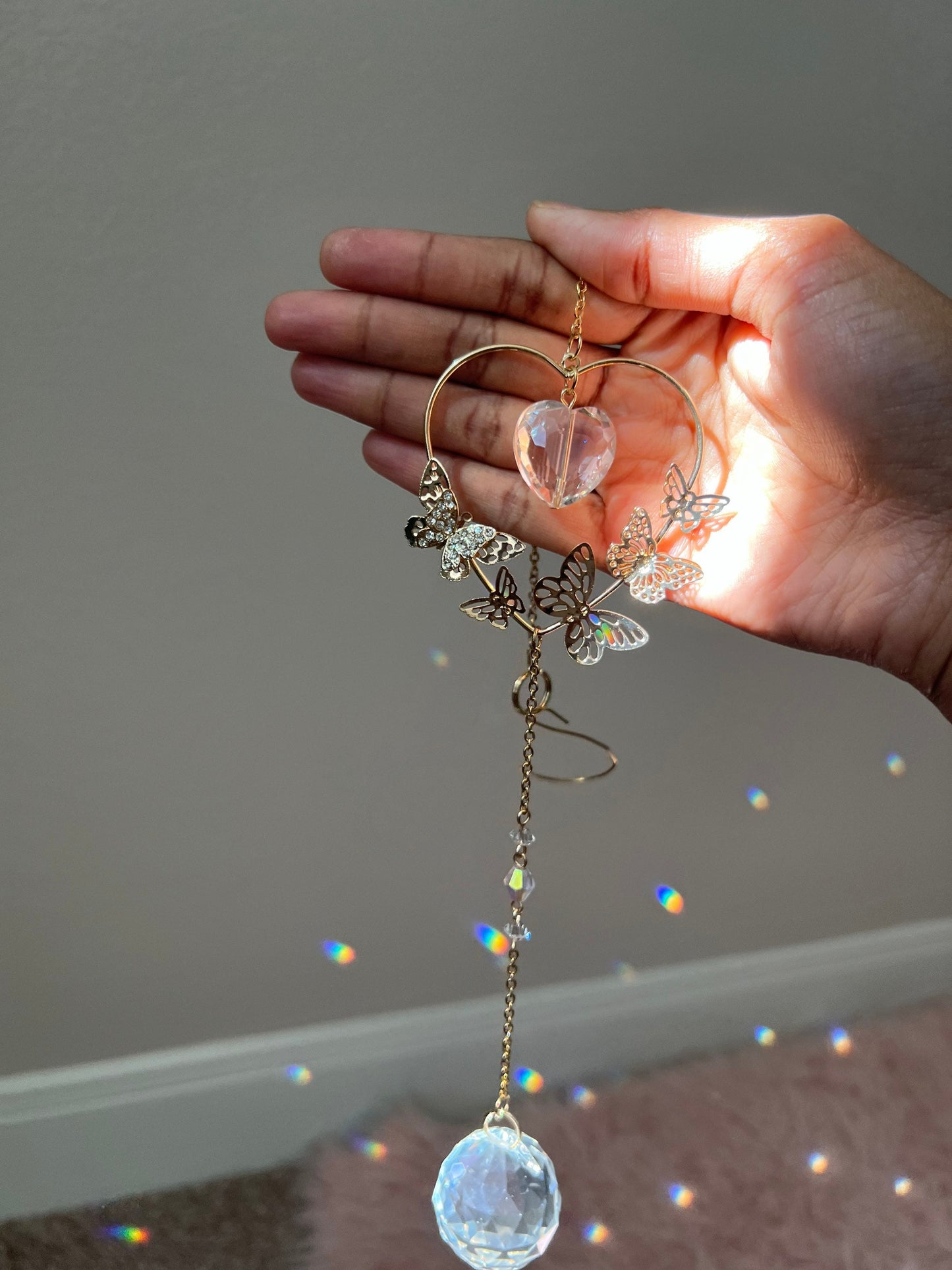 Suncatcher, sun catcher, crystal, window crystal, hanging crystal, light catcher, wind chime, rainbow maker, gift, dreamcatcher