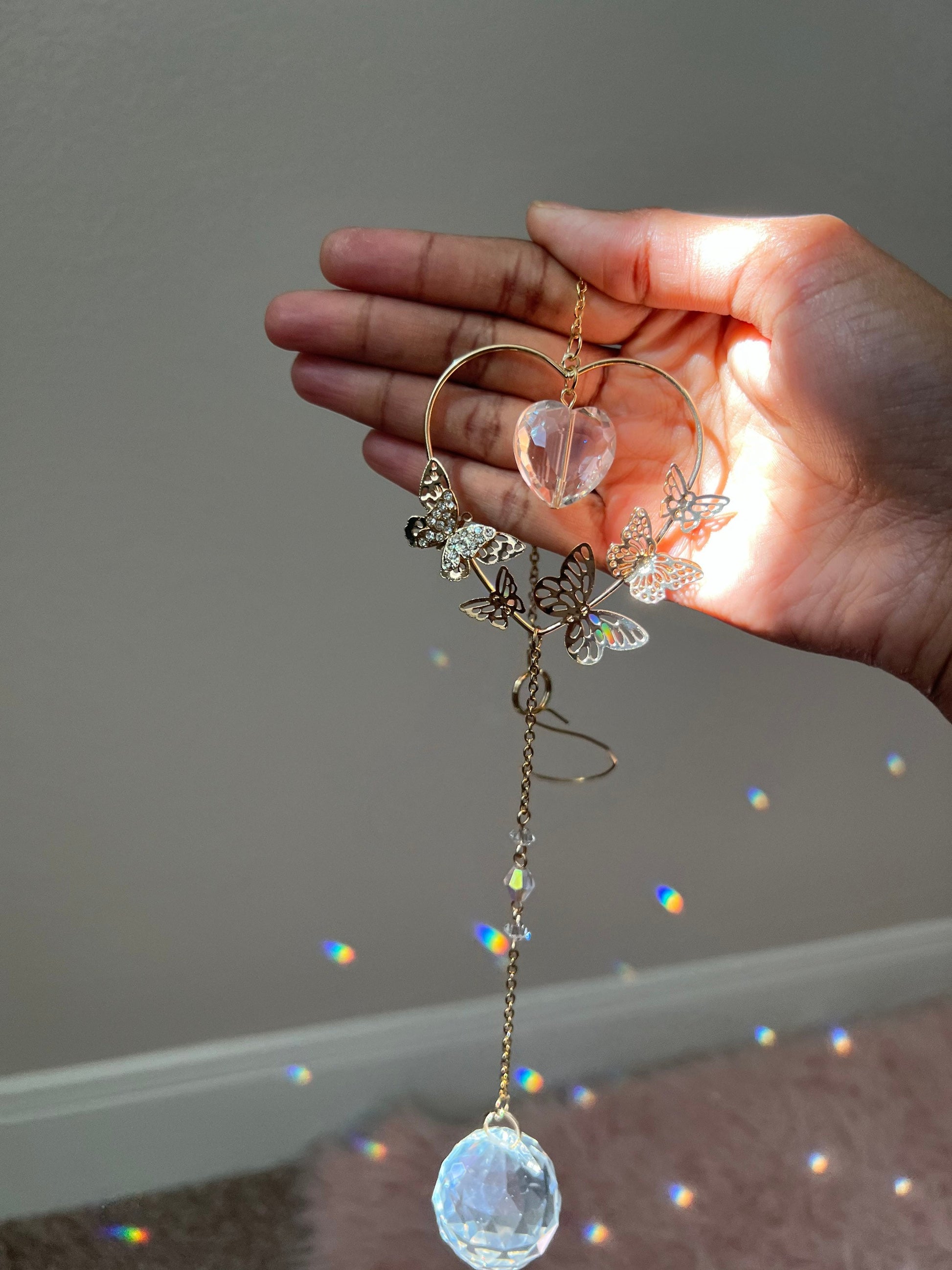 Suncatcher, sun catcher, crystal, window crystal, hanging crystal, light catcher, wind chime, rainbow maker, gift, dreamcatcher