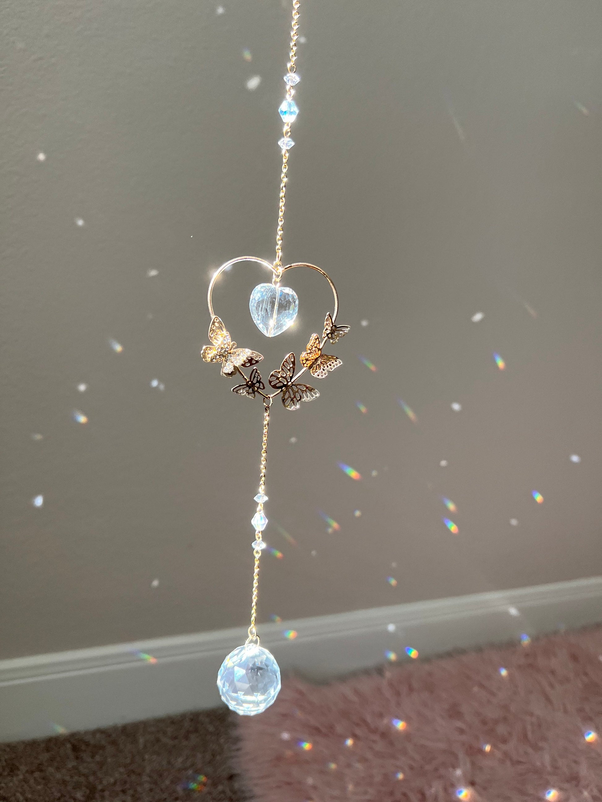 Suncatcher, sun catcher, crystal, window crystal, hanging crystal, light catcher, wind chime, rainbow maker, gift, dreamcatcher