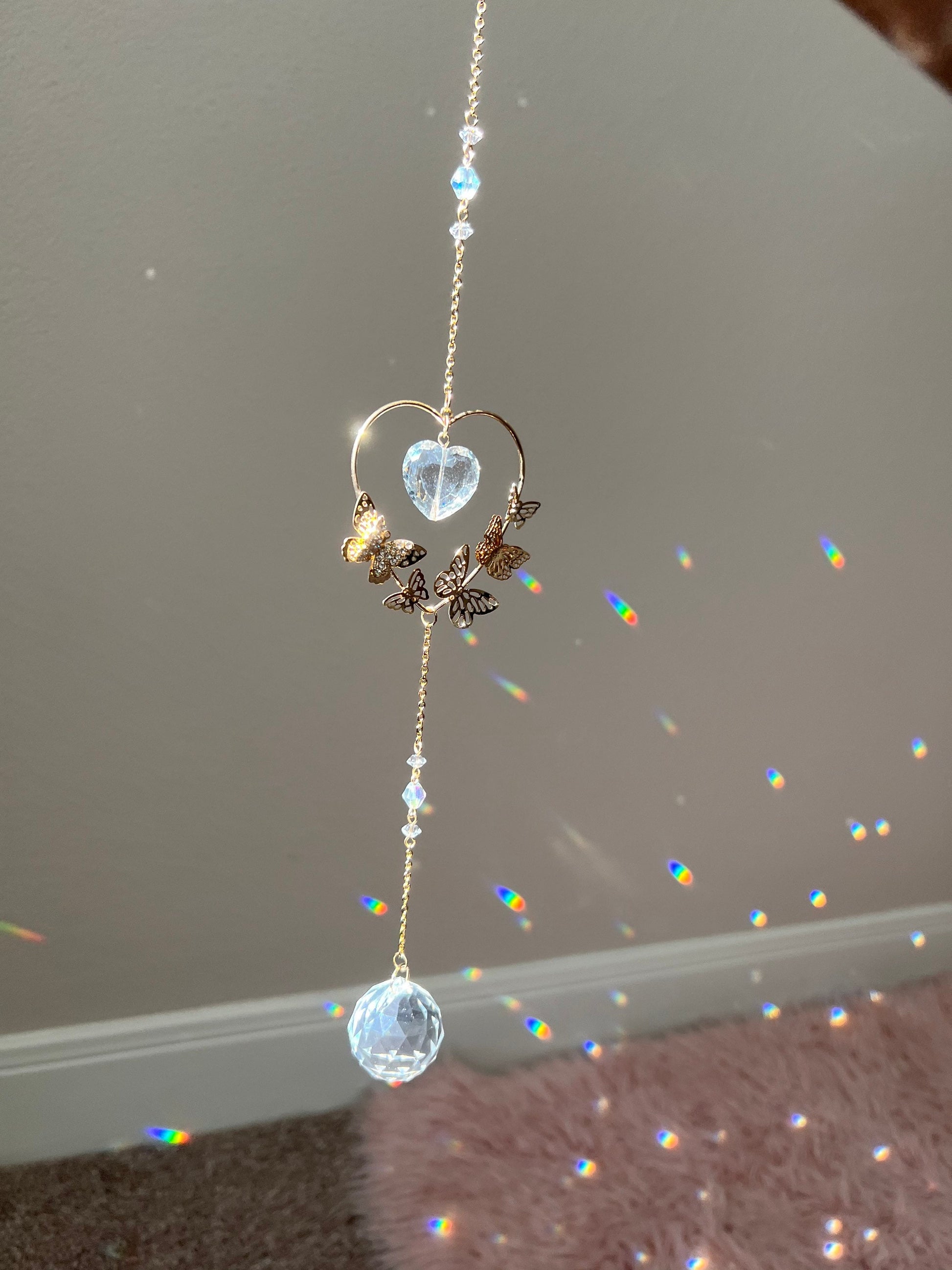 Suncatcher, sun catcher, crystal, window crystal, hanging crystal, light catcher, wind chime, rainbow maker, gift, dreamcatcher