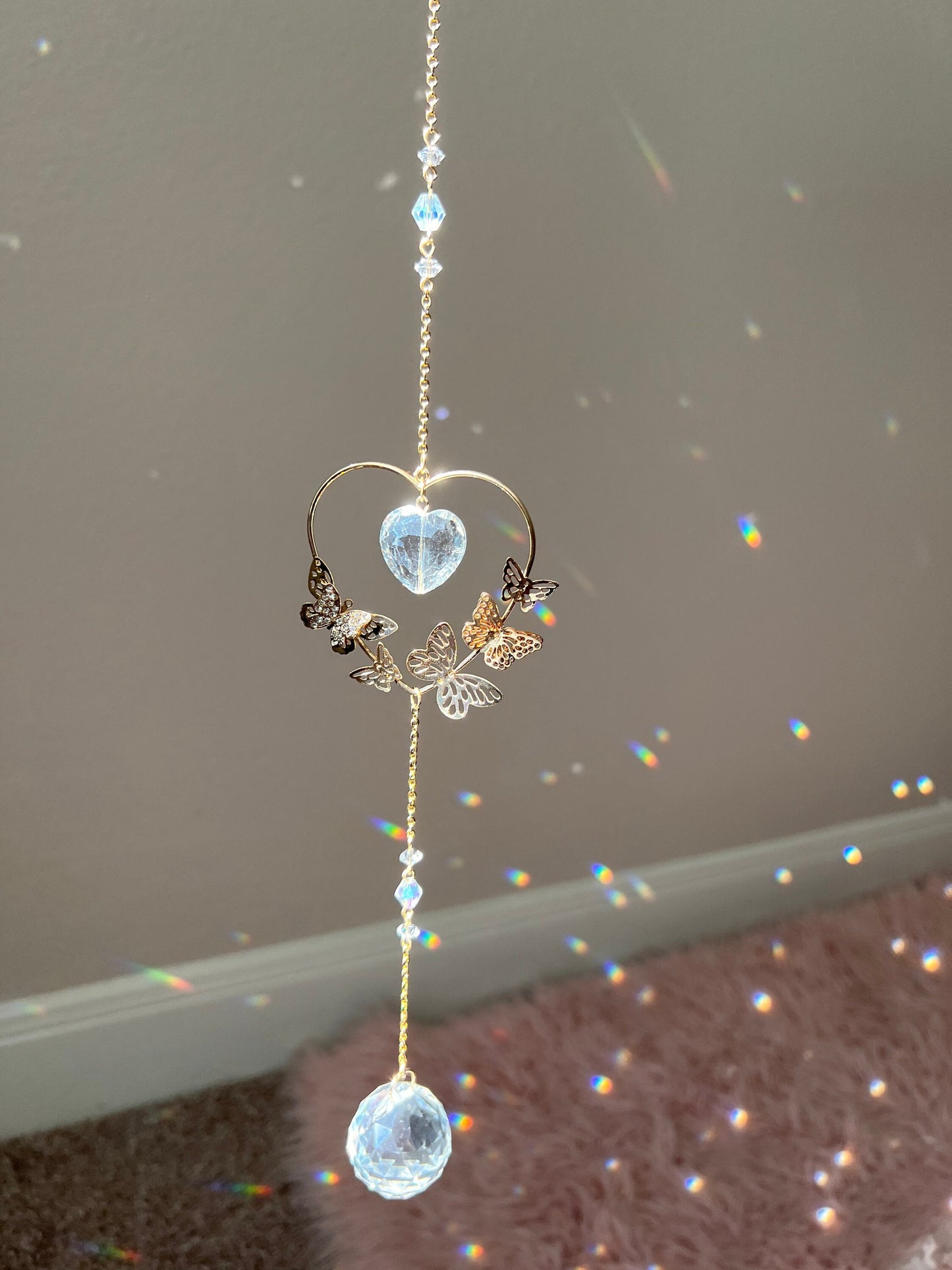 Suncatcher, sun catcher, crystal, window crystal, hanging crystal, light catcher, wind chime, rainbow maker, gift, dreamcatcher