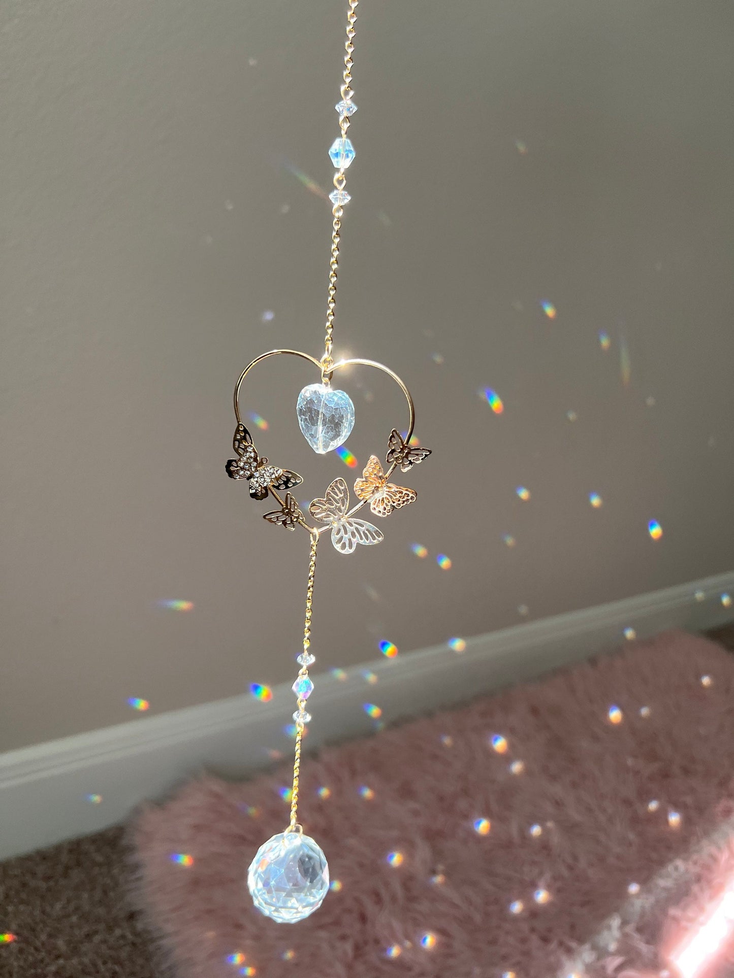 Suncatcher, sun catcher, crystal, window crystal, hanging crystal, light catcher, wind chime, rainbow maker, gift, dreamcatcher