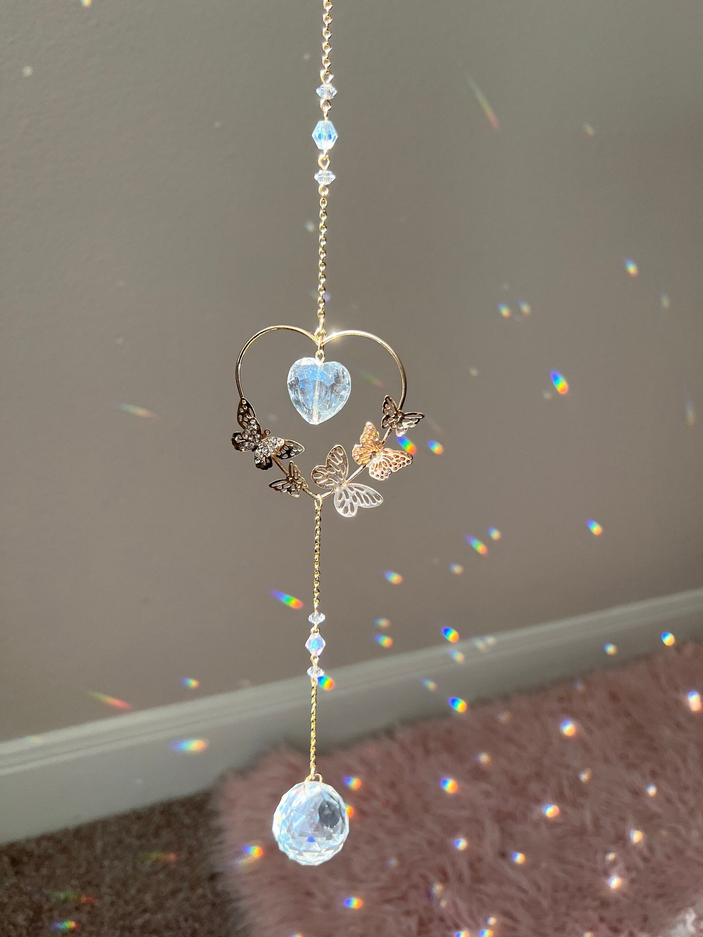 Suncatcher, sun catcher, crystal, window crystal, hanging crystal, light catcher, wind chime, rainbow maker, gift, dreamcatcher