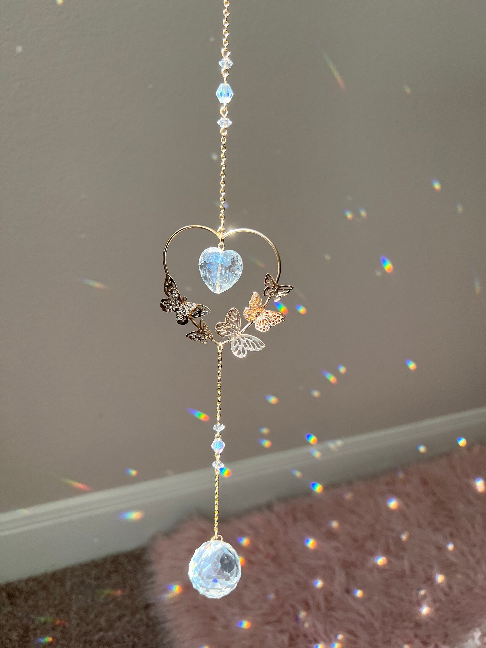 Suncatcher, sun catcher, crystal, window crystal, hanging crystal, light catcher, wind chime, rainbow maker, gift, dreamcatcher