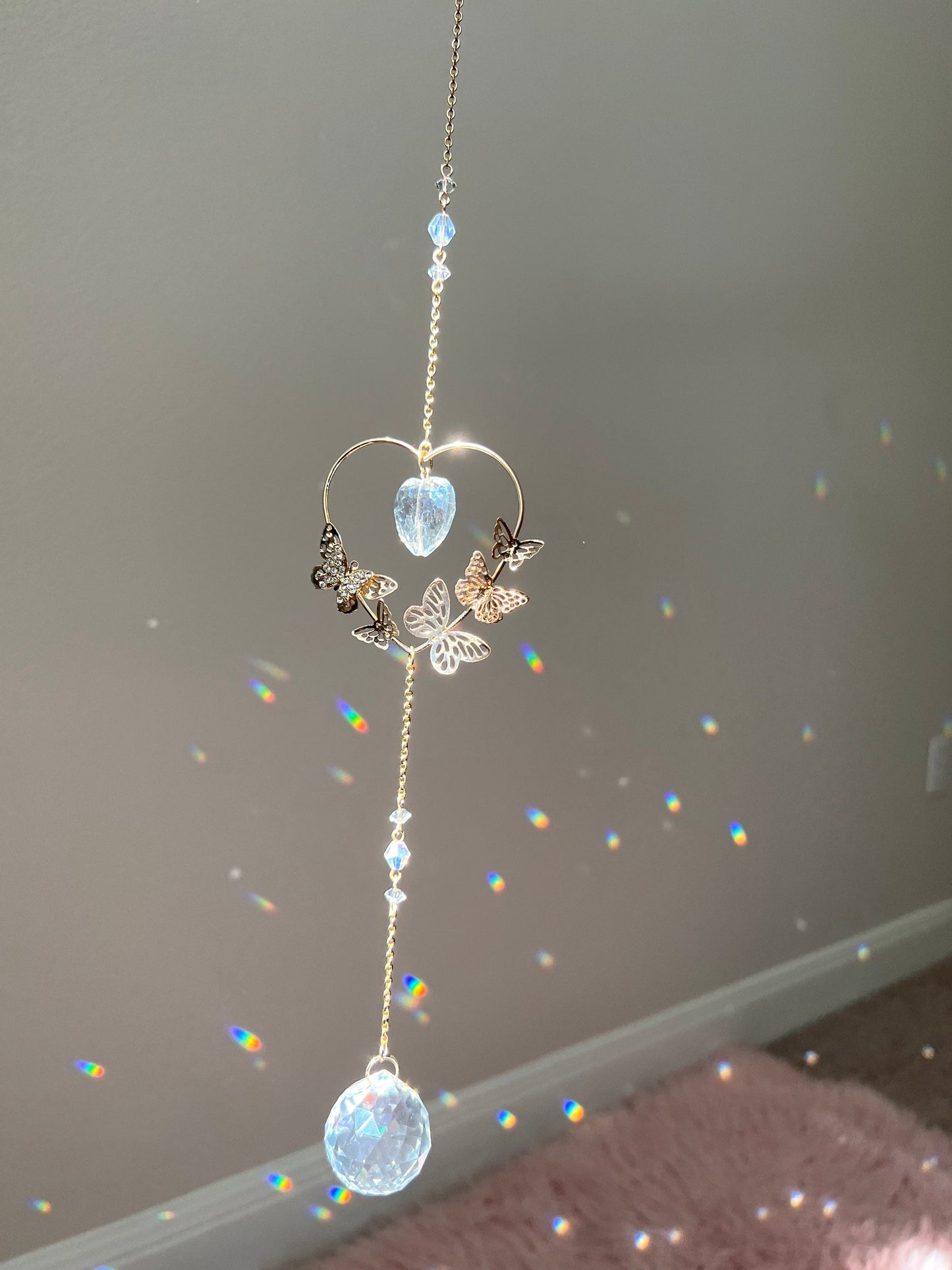 Suncatcher, sun catcher, crystal, window crystal, hanging crystal, light catcher, wind chime, rainbow maker, gift, dreamcatcher