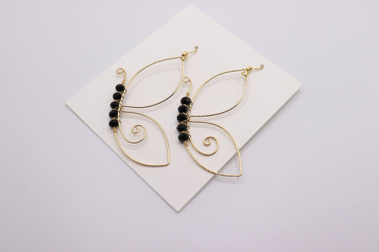 Butterfly earrings, earrings for women, wing earrings, dangle earrings, bead butterfly, gift, handmade, christmas, moth, jewelry, fairy