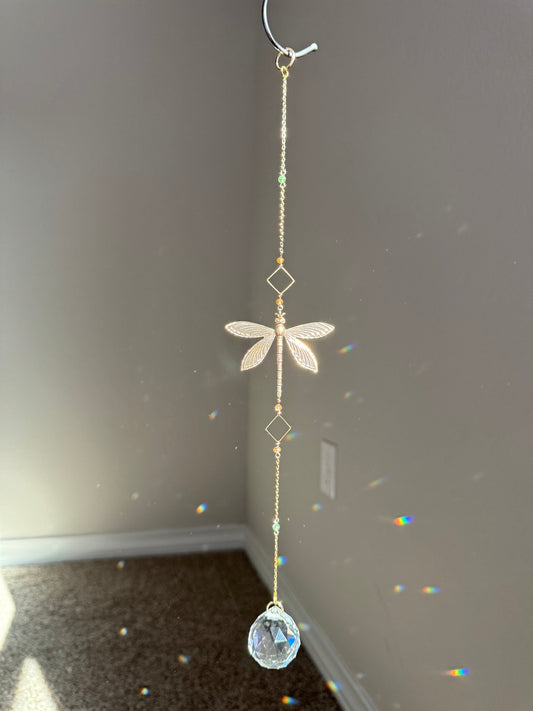 Dragonfly Crystal Sun Catcher for windows Handmade Hanging Decor for Home or Garden Suncatcher prism rainbows gift for mom housewarming