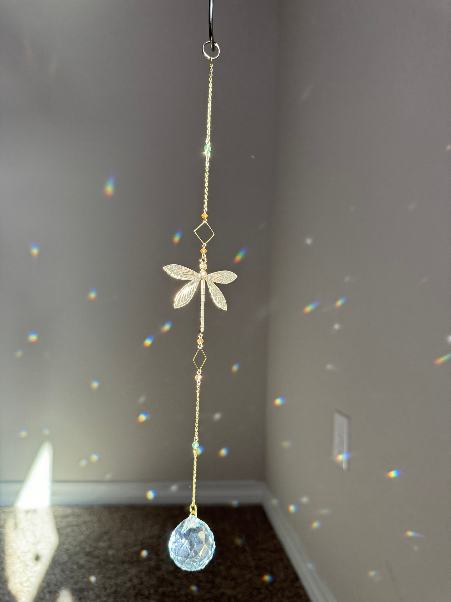 Dragonfly Crystal Sun Catcher for windows Handmade Hanging Decor for Home or Garden Suncatcher prism rainbows gift for mom housewarming