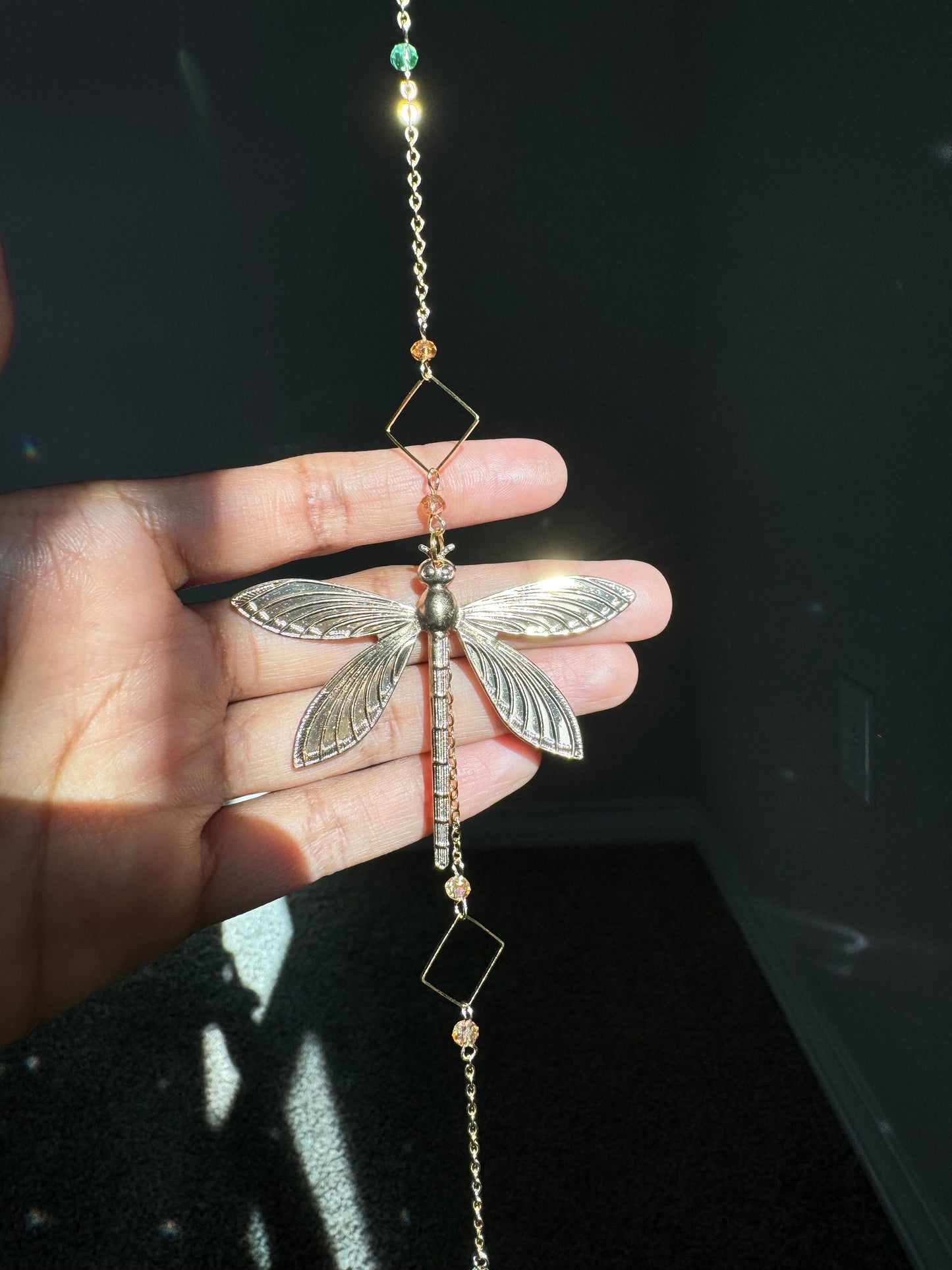 Dragonfly Crystal Sun Catcher for windows Handmade Hanging Decor for Home or Garden Suncatcher prism rainbows gift for mom housewarming