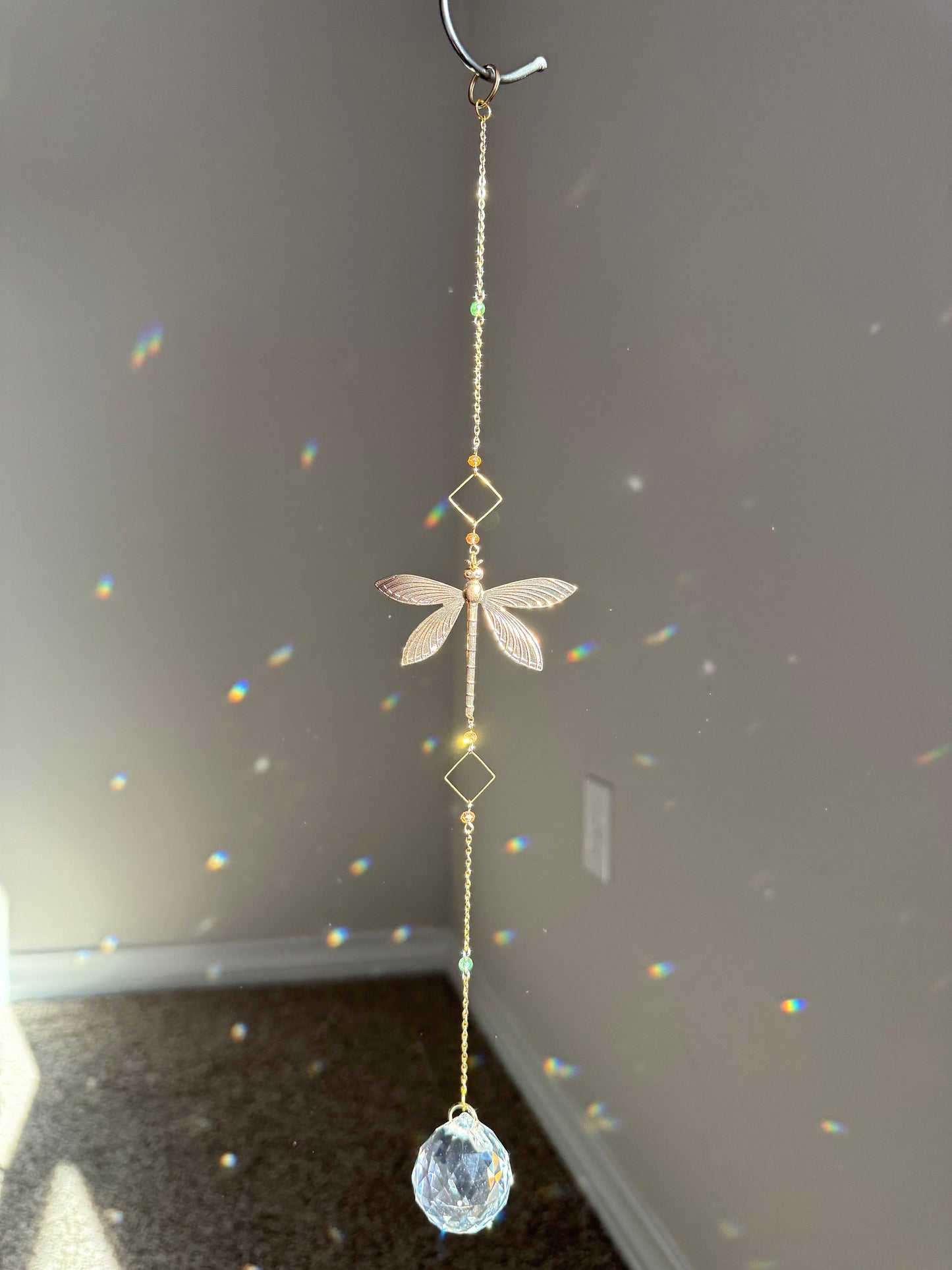 Dragonfly Crystal Sun Catcher for windows Handmade Hanging Decor for Home or Garden Suncatcher prism rainbows gift for mom housewarming