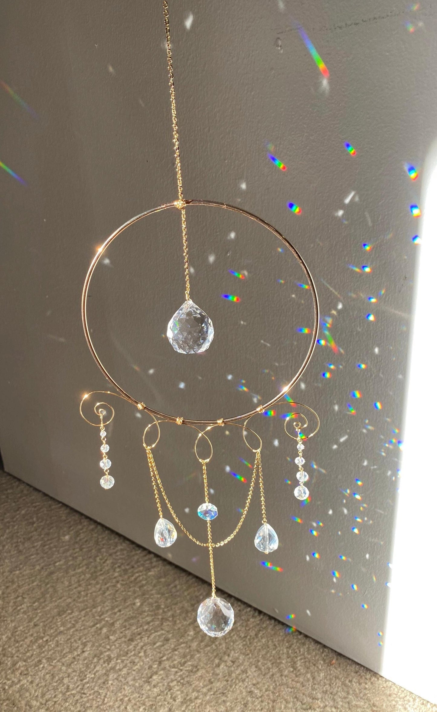 Sun catcher - crystal sun catcher - energy portal - meditation decor - prism sun catcher - hanging prism - rainbow maker - gift - mothers