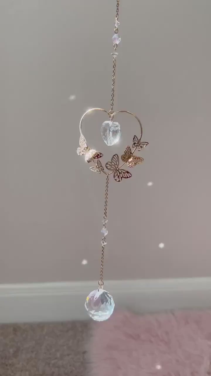 Suncatcher, sun catcher, crystal, window crystal, hanging crystal, light catcher, wind chime, rainbow maker, gift, dreamcatcher