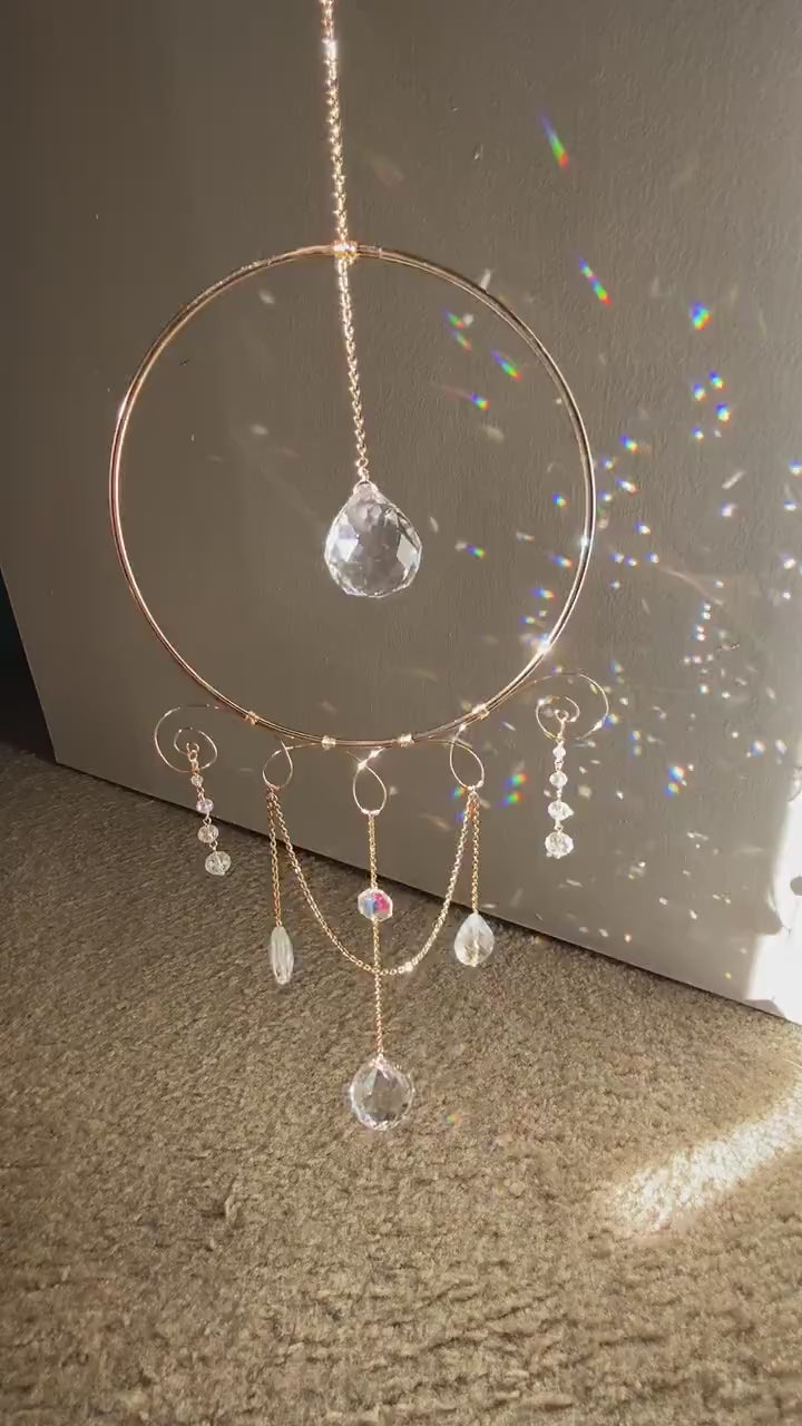 Sun catcher - crystal sun catcher - energy portal - meditation decor - prism sun catcher - hanging prism - rainbow maker - gift - mothers